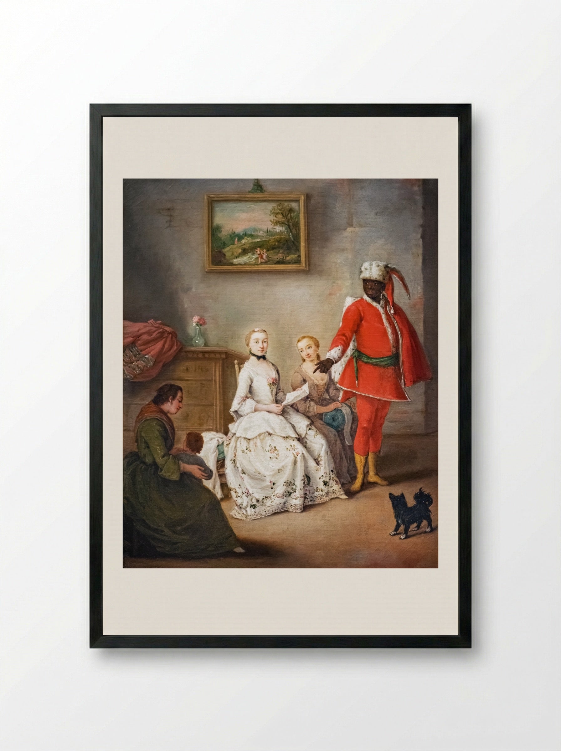 The Letter - Pietro Longhi - Framed Print Black