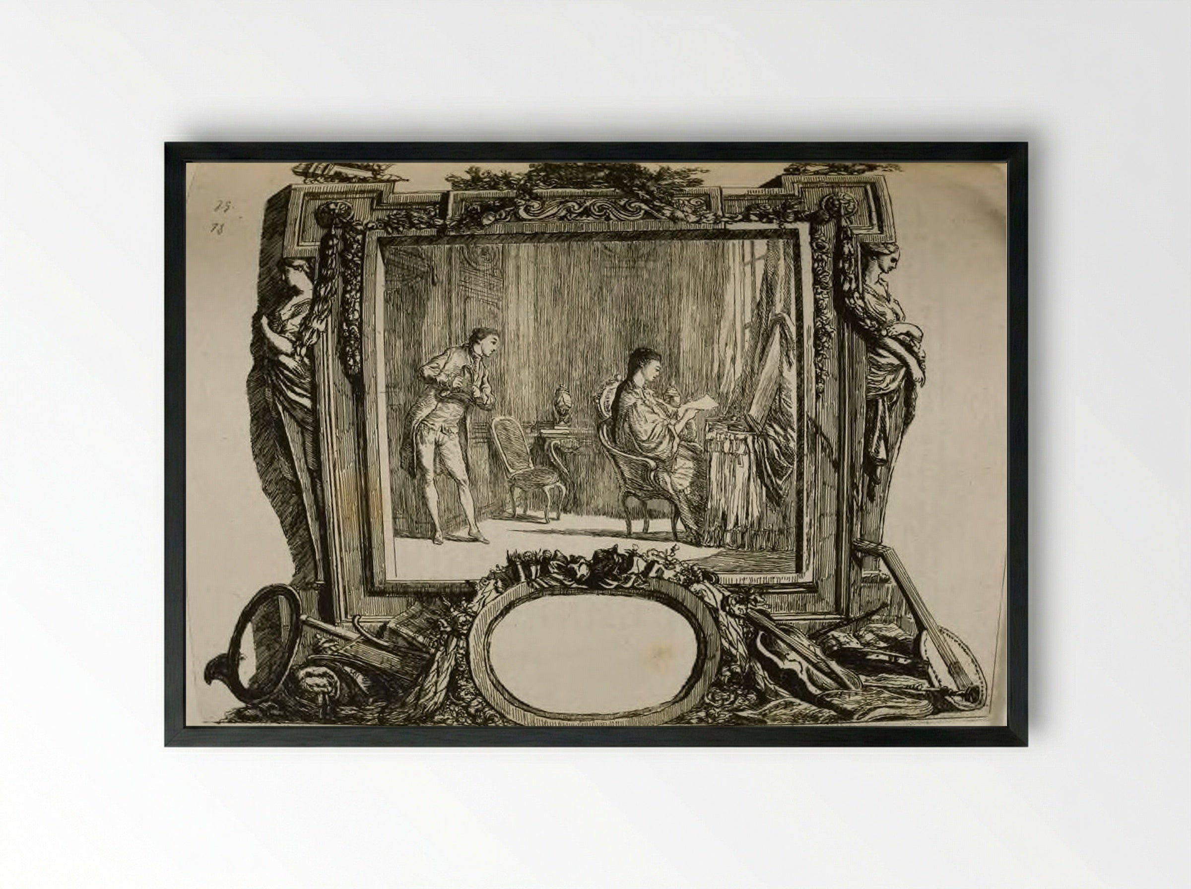 The Letter - Jules de Goncourt - Framed Print Black