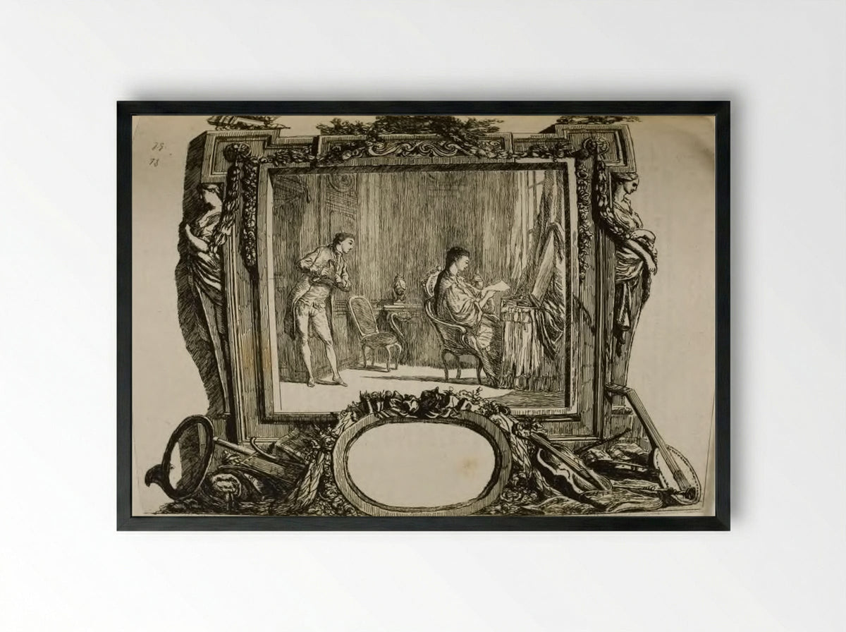 The Letter - Jules de Goncourt - Framed Print Black