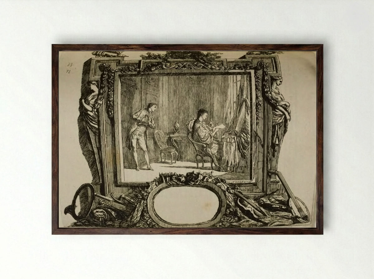 The Letter - Jules de Goncourt - Framed Print Dark Wood