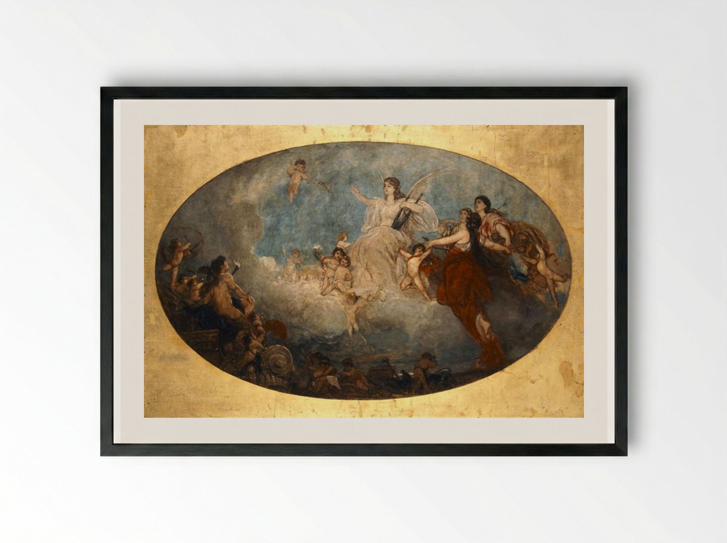The Liberal Arts with their Spirits - Nikolaos Gyzis - Framed Print Black