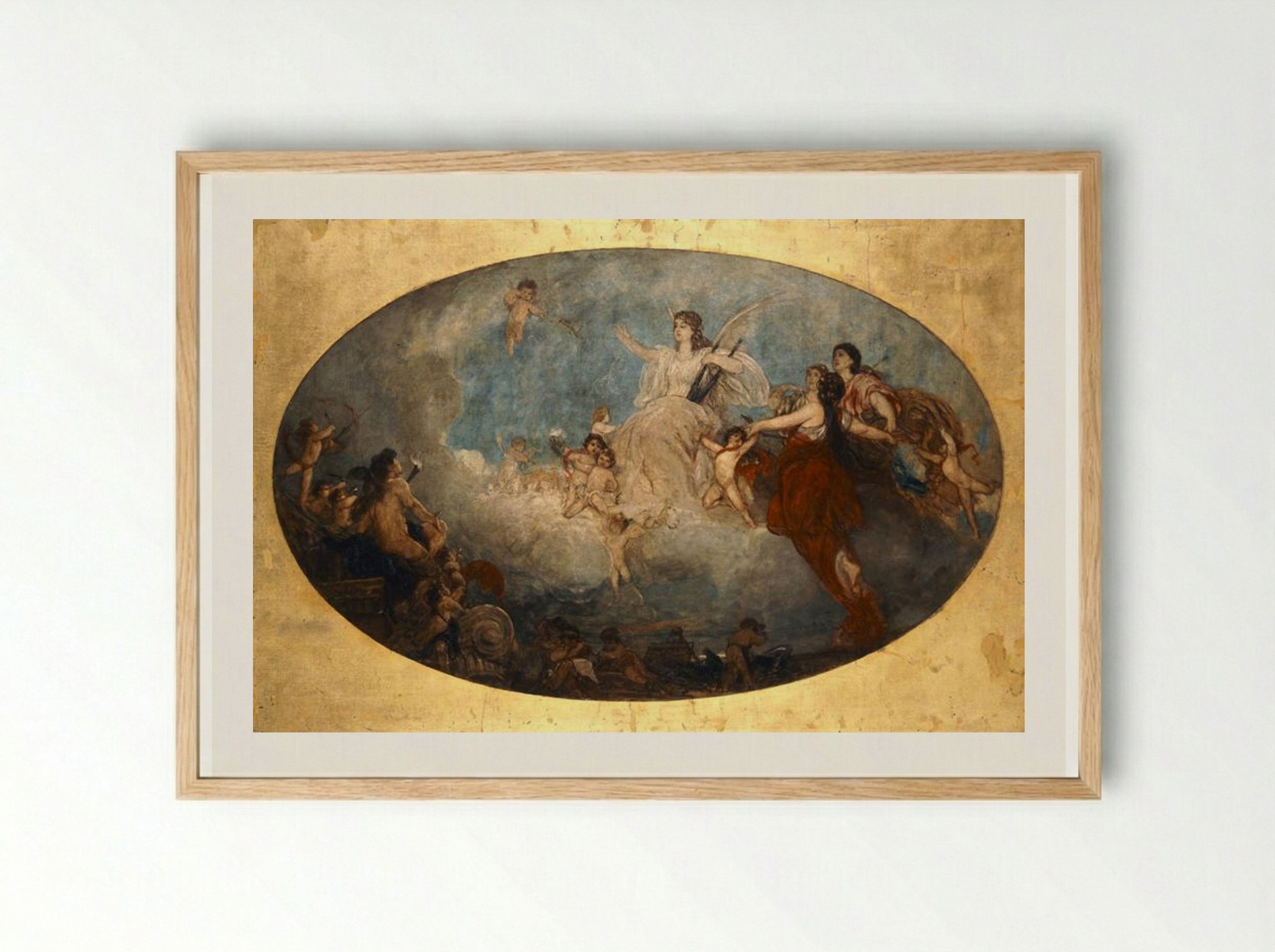 The Liberal Arts with their Spirits - Nikolaos Gyzis - Framed Print Wood