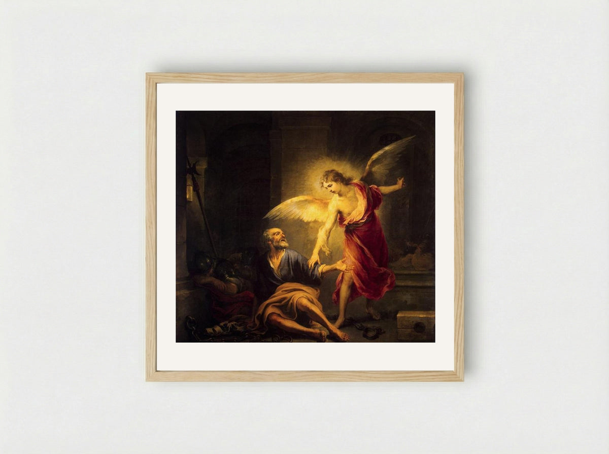 The Liberation of Saint Peter - Bartolomé Esteban Murillo - Framed Print Wood