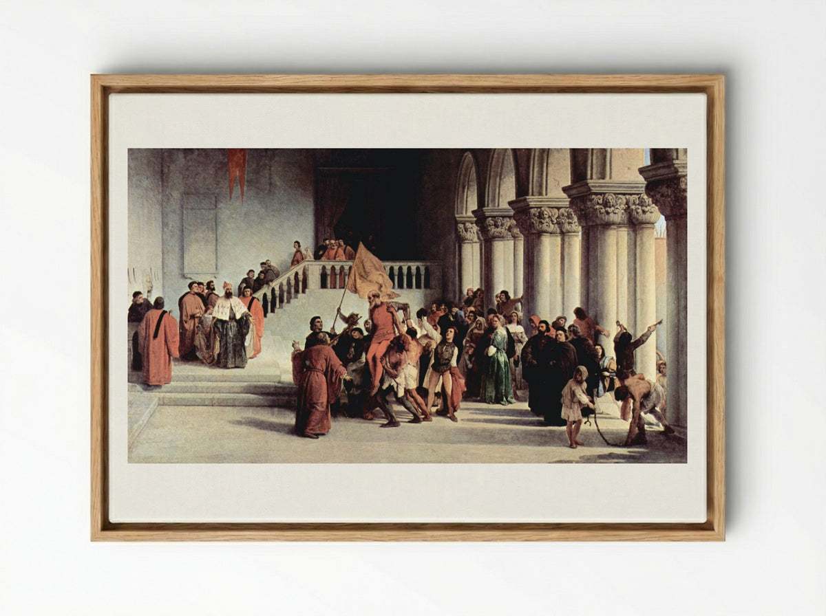 The Liberation of Vettor Pisani - Francesco Hayez - Framed Canvas Wood