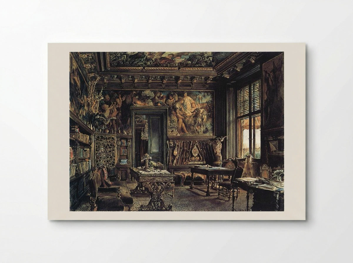 The Library in the Palais Dumba - Rudolf von Alt - Poster