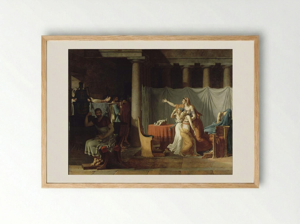 The Lictors Bring to Brutus the Bodies of His Sons - Jacques-Louis David - Framed Print Wood