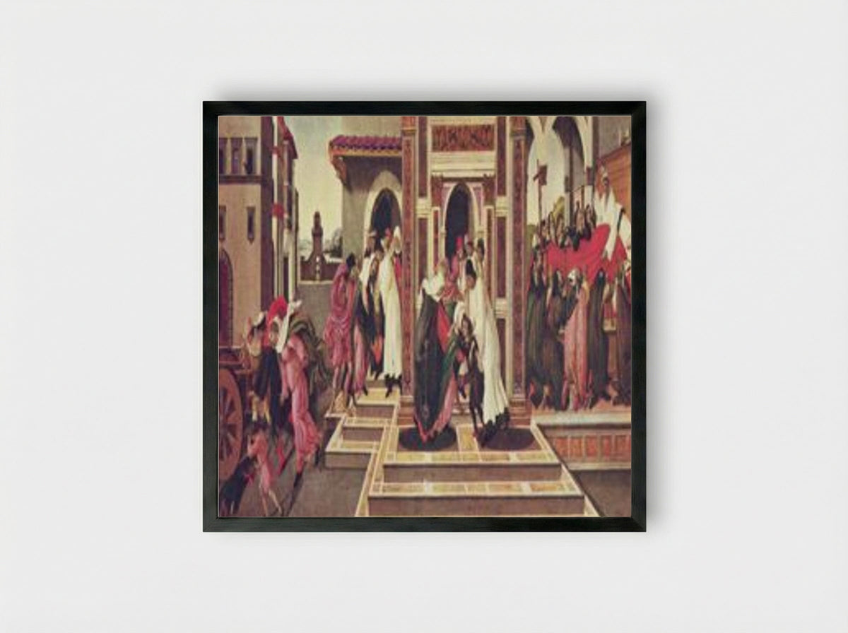 The Life of Saint Zenobius - Sandro Botticelli - Framed Print Black