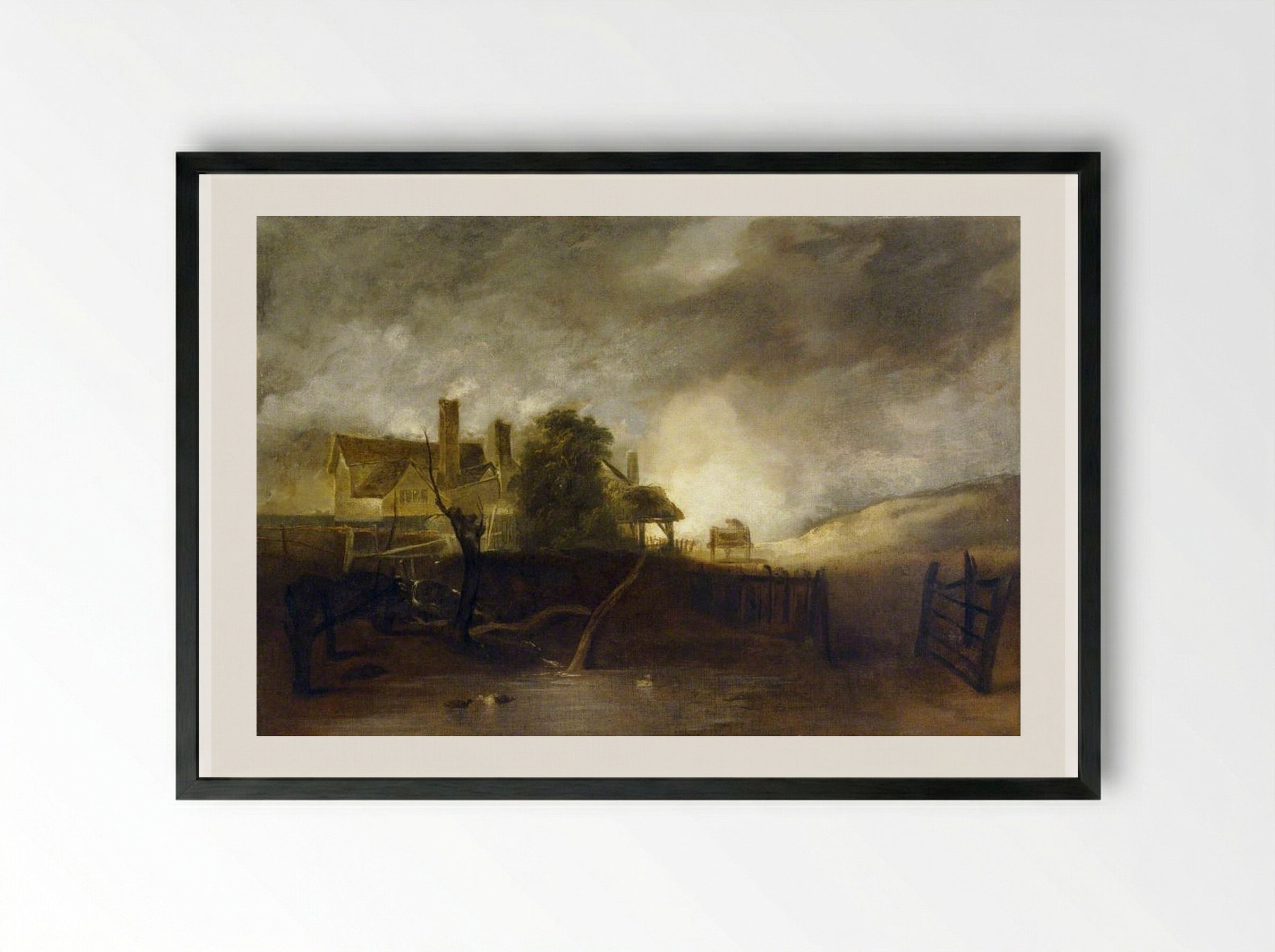 The Lime Kiln - John Crome - Framed Print Black