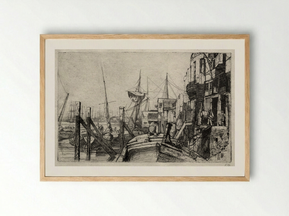 The Limehouse - James McNeill Whistler - Framed Print Wood