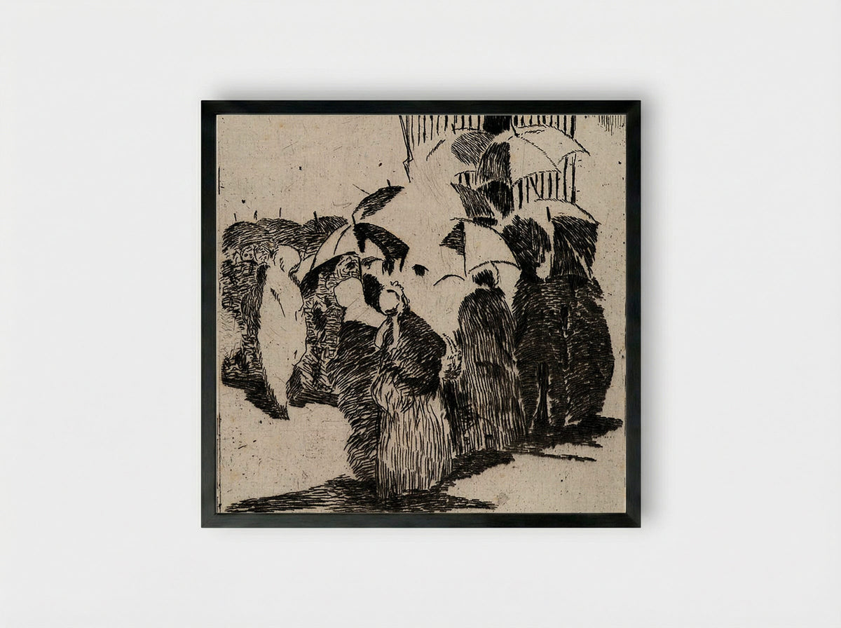 The Line at the Butcher's Shop - Édouard Manet - Framed Print Black