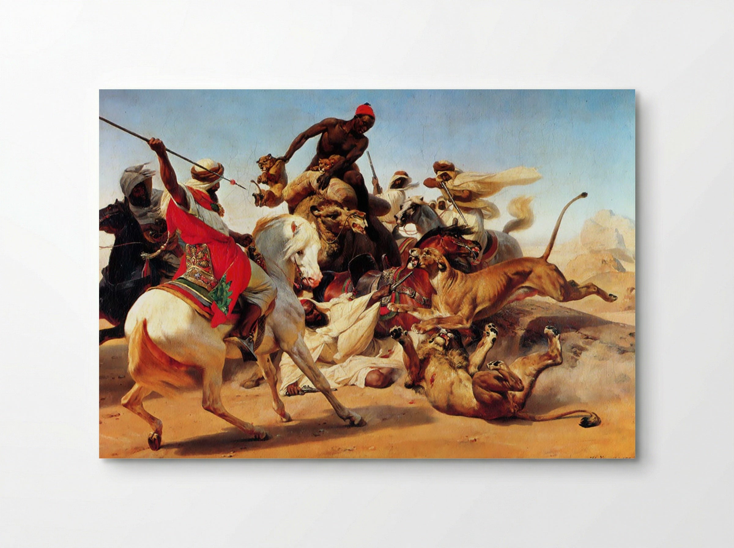 The Lion Hunt - Horace Vernet - Poster