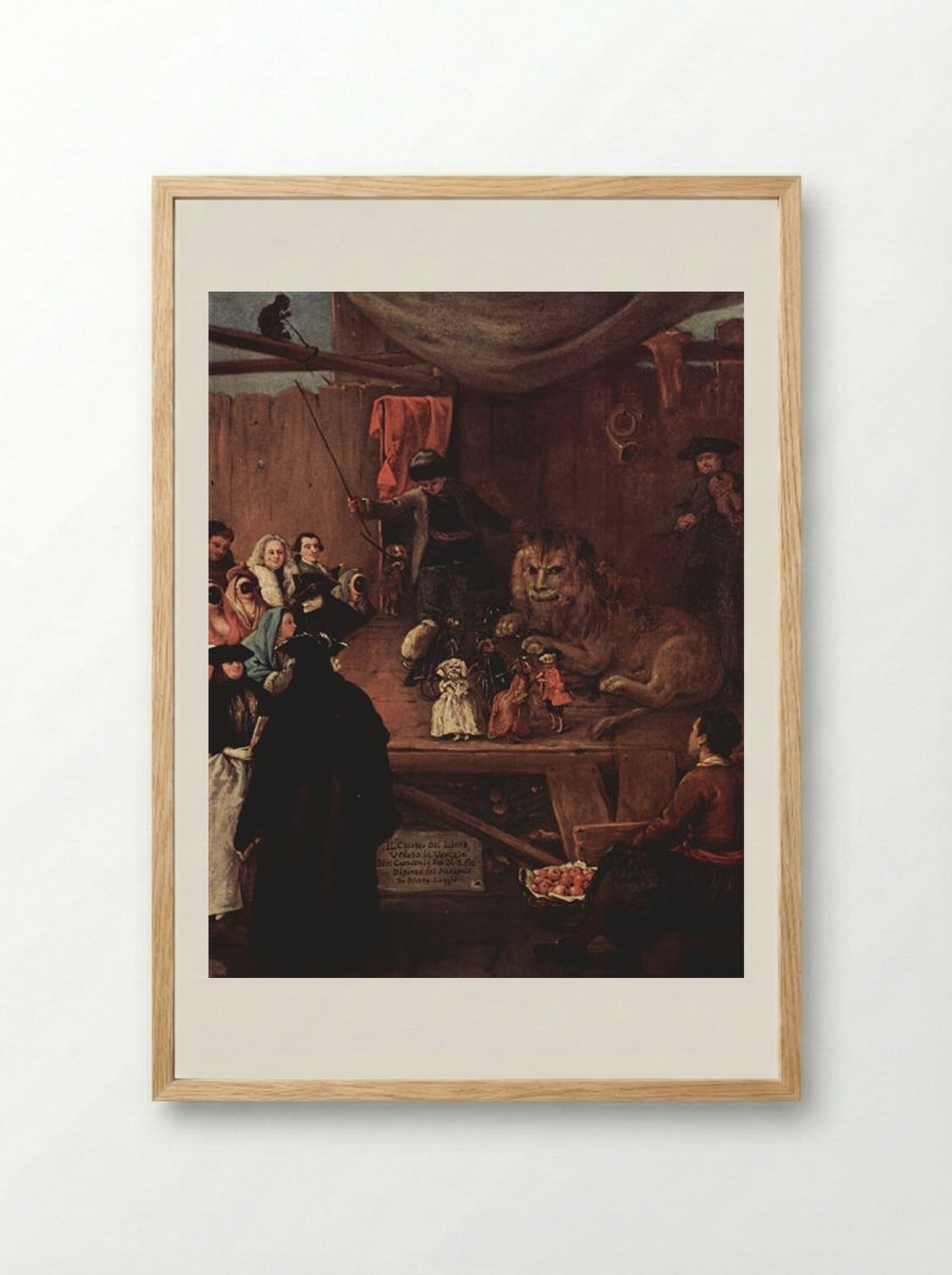 The Lion's Cage - Pietro Longhi - Framed Print Wood