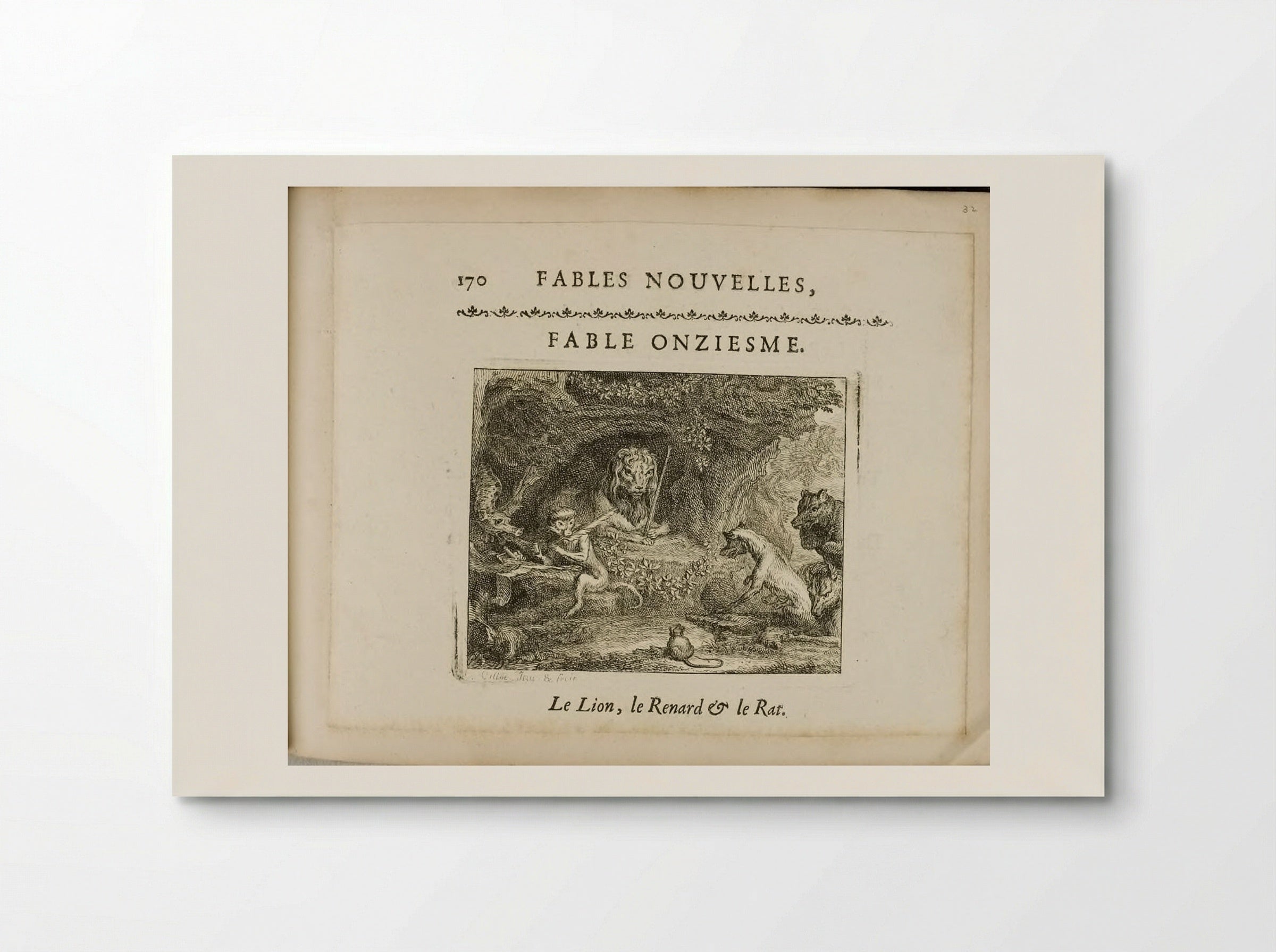 The Lion, the Fox, and the Rat - Claude Gillot - Poster