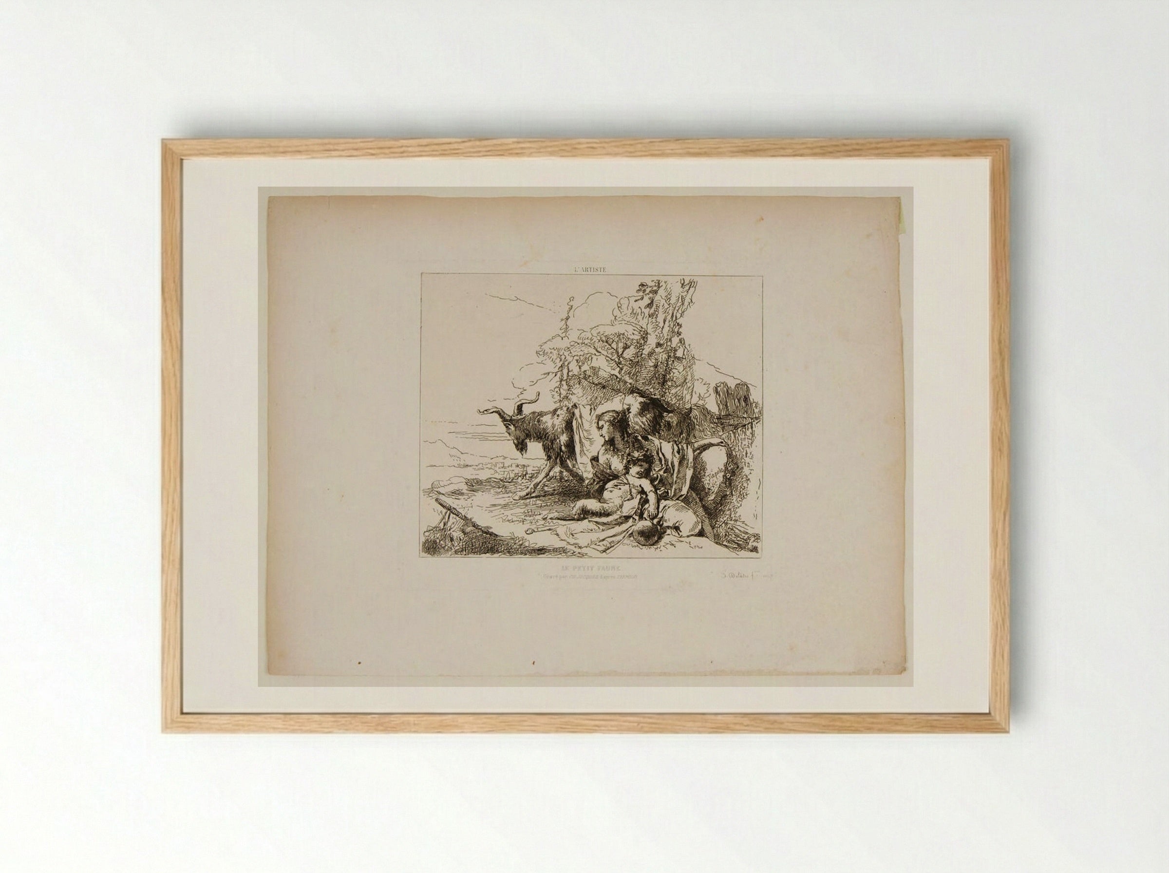The Little Faun - Giovanni Battista Tiepolo - Framed Print Wood