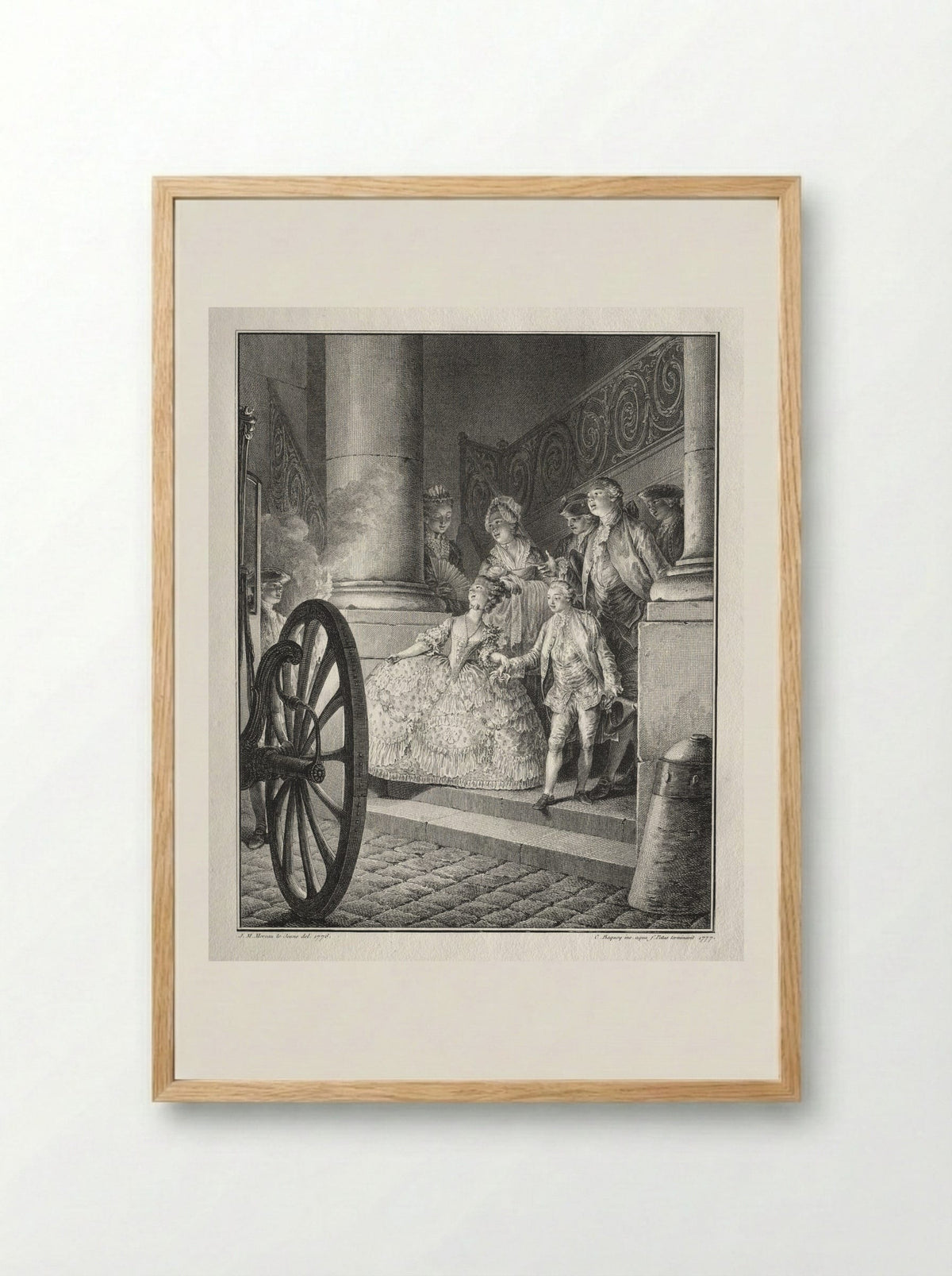 The Little Godparents - Jean-Michel Moreau - Framed Print Wood
