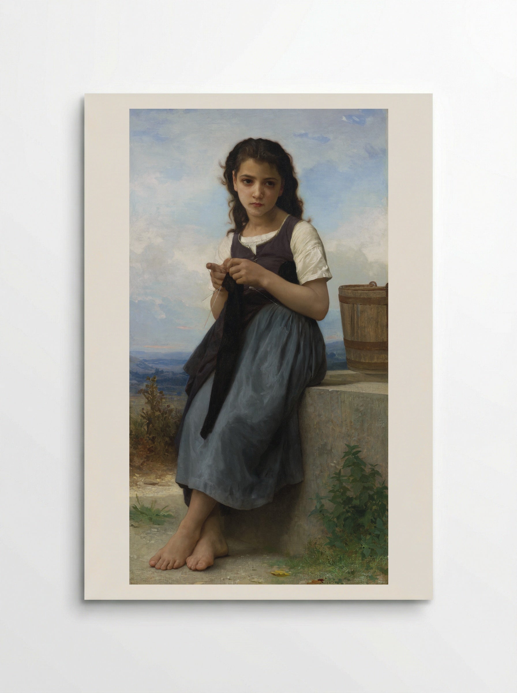 The Little Knitter - William-Adolphe Bouguereau - Poster