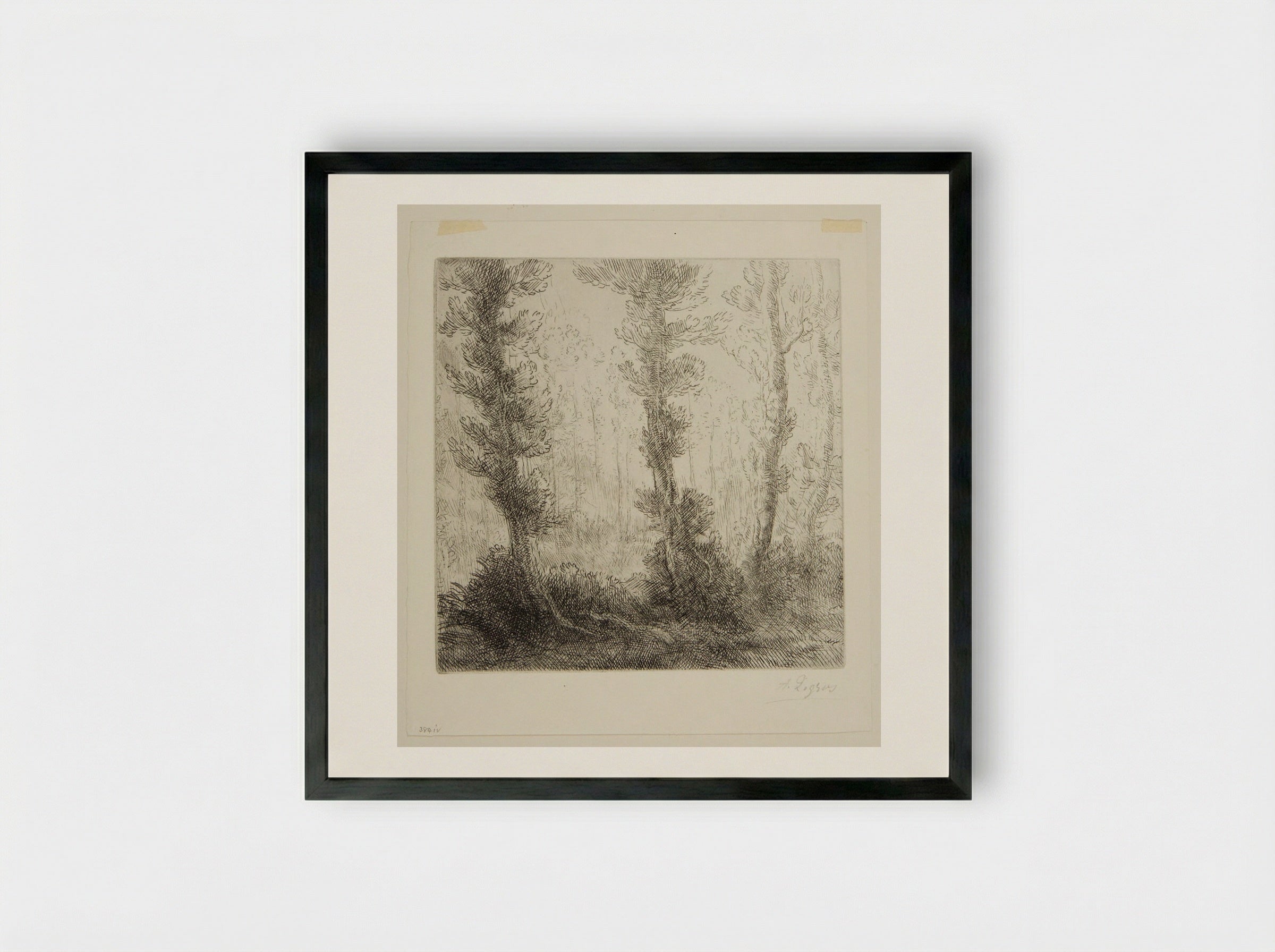 The Little Lake - Alphonse Legros - Framed Print Black