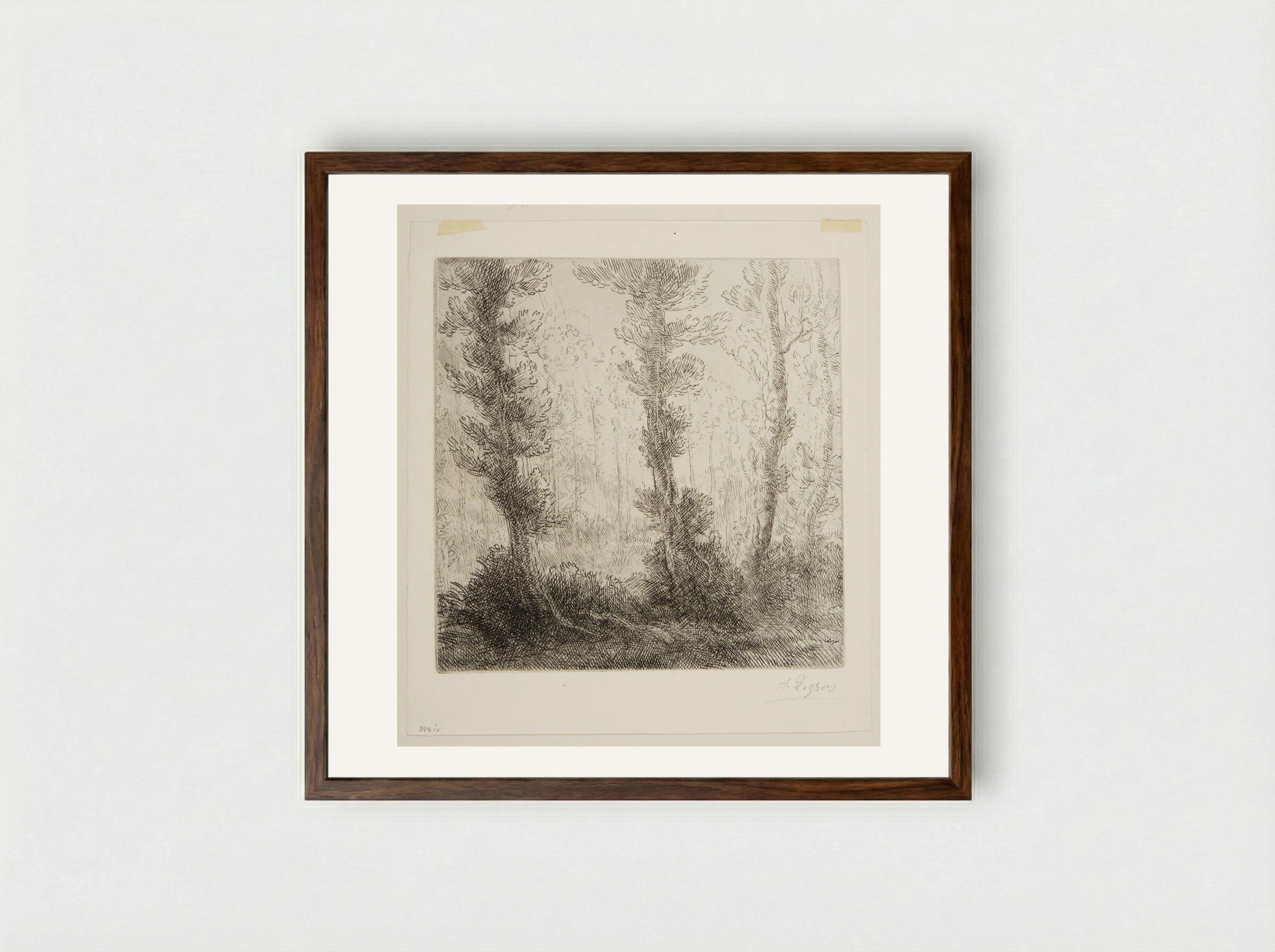 The Little Lake - Alphonse Legros - Framed Print Dark Wood