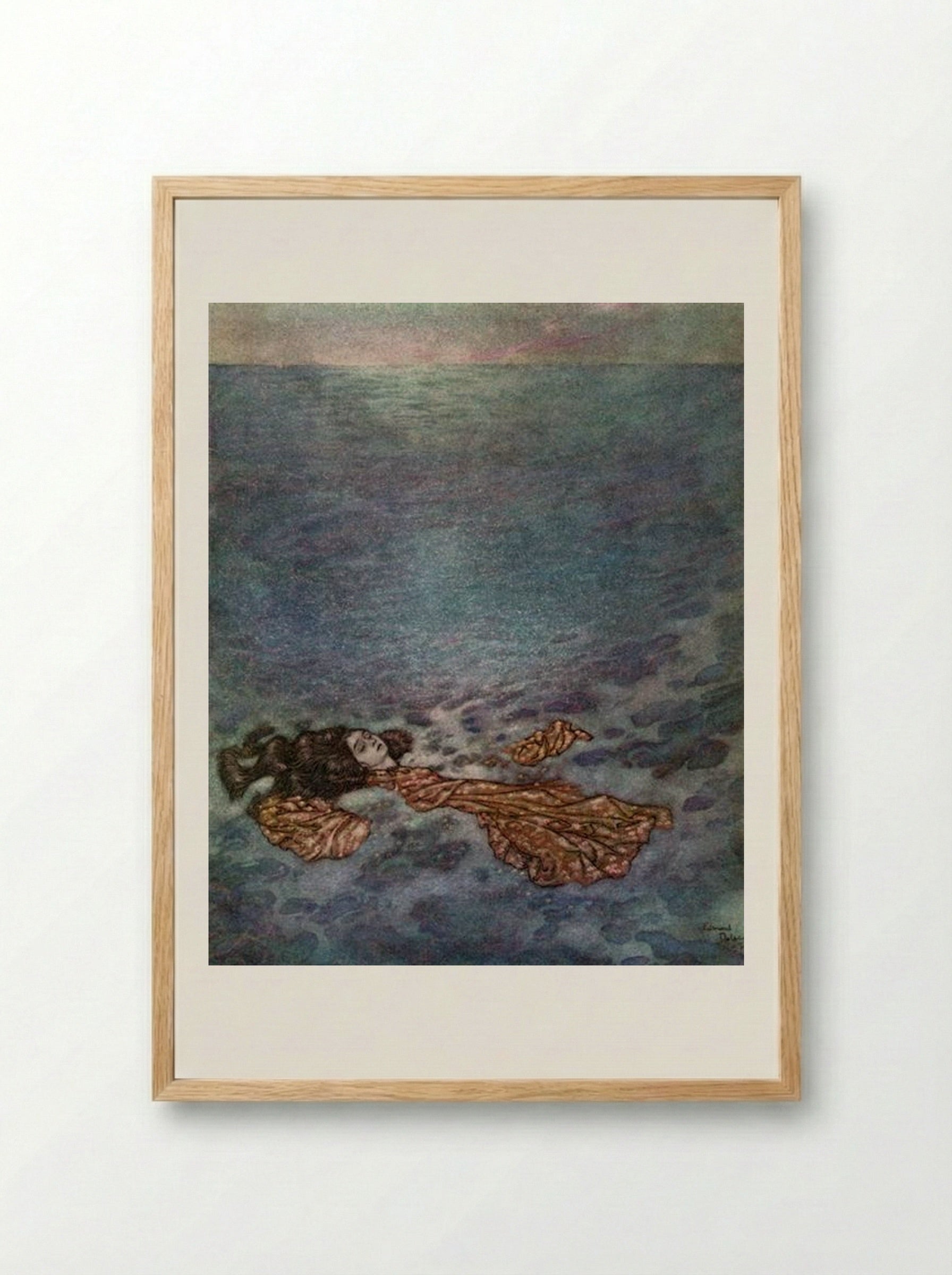 The Little Mermaid: Dissolving into Foam - Edmund Dulac - Framed Print Wood