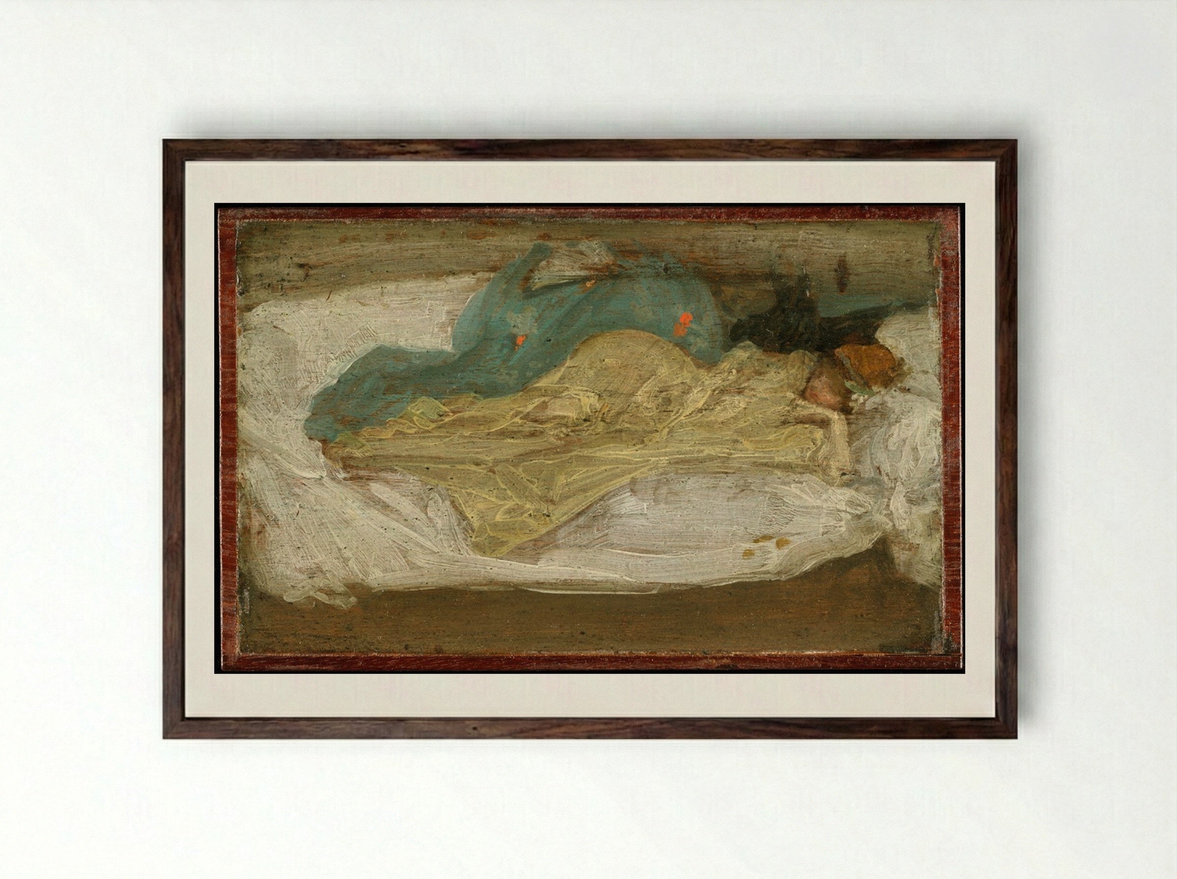 The Little White Sofa - James Abbott McNeill Whistler - Framed Print Dark Wood