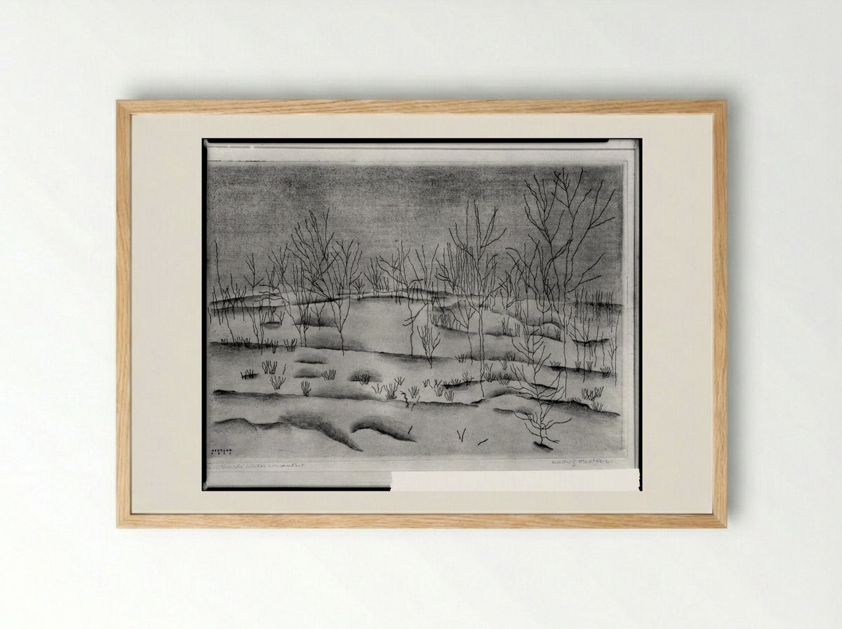 The Loneliness of an American Winter - Ludwig Mestler - Framed Print Wood