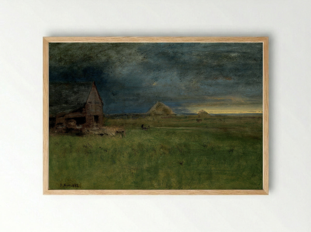 The Lonely Farm, Nantucket - George Inness - Framed Print Wood