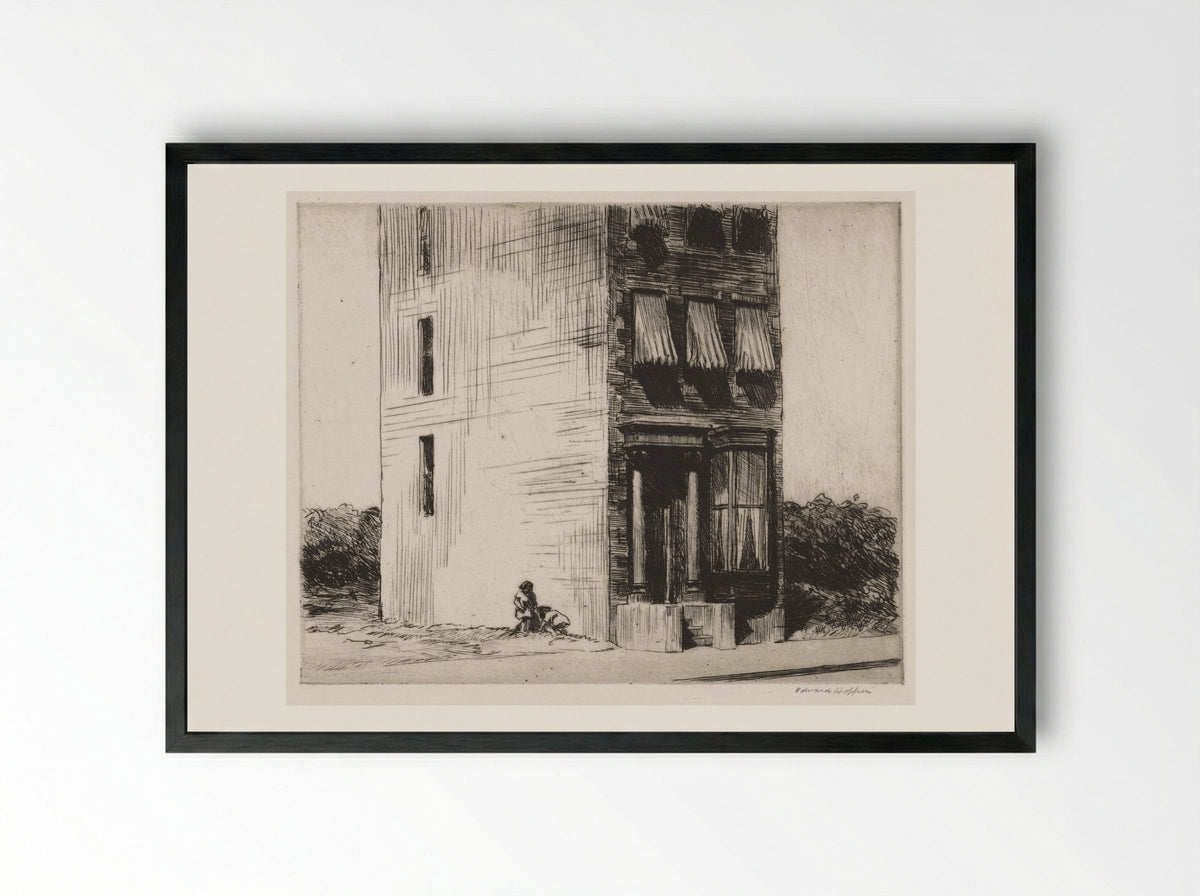 The Lonely House - Edward Hopper - Framed Print Black