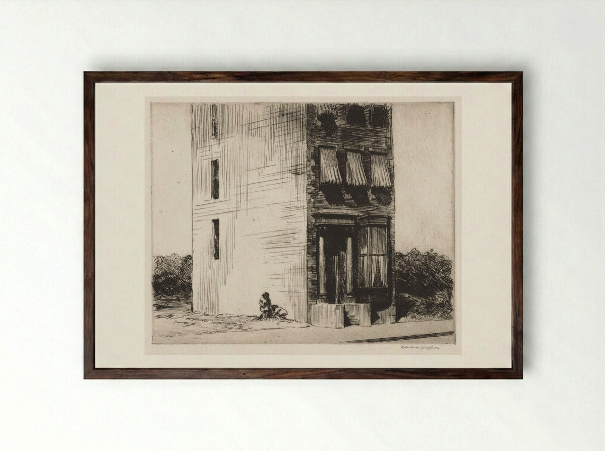 The Lonely House - Edward Hopper - Framed Print Dark Wood