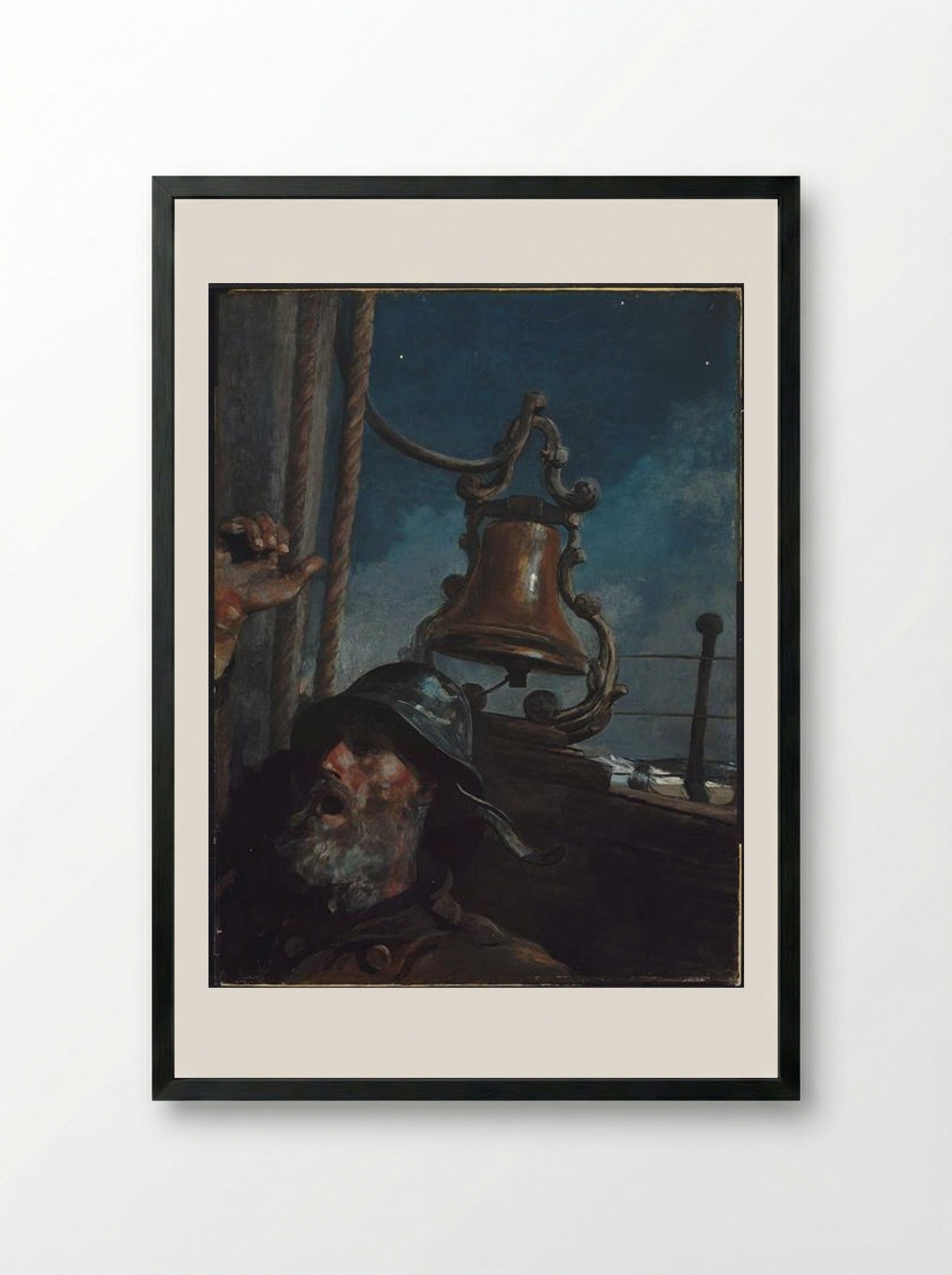The Lookout - All's Well - Winslow Homer - Framed Print Black