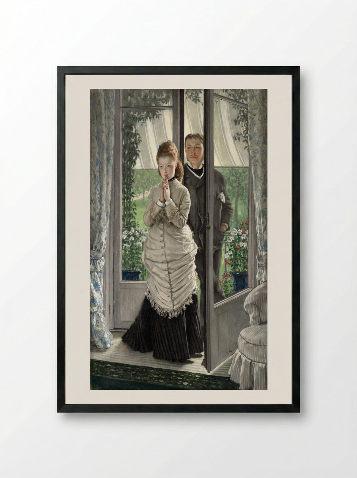The Lovers - James Tissot - Framed Print Black