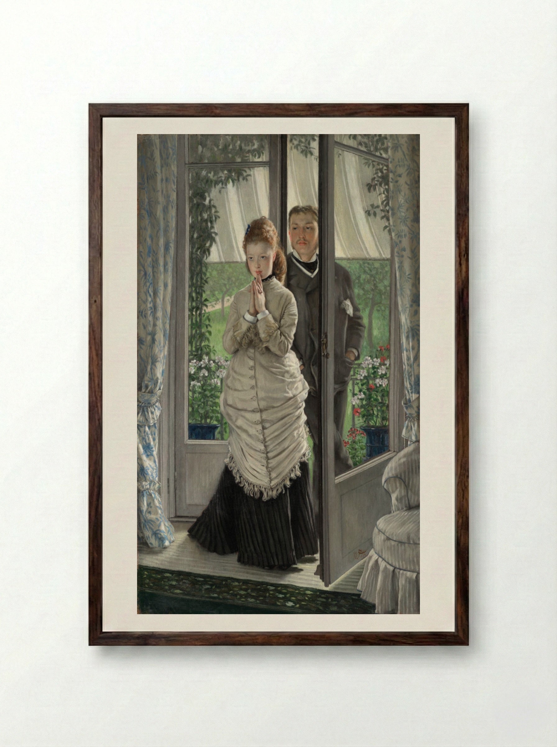 The Lovers - James Tissot - Framed Print Dark Wood