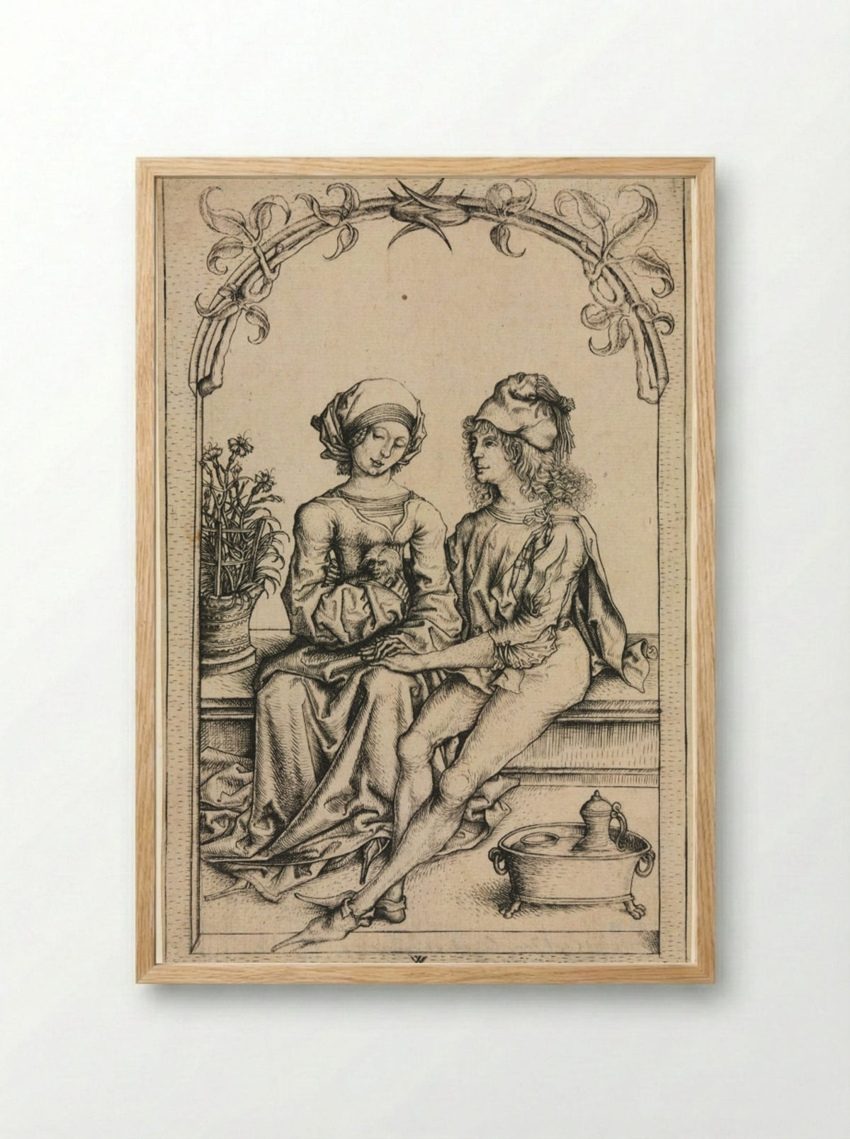 The Lovers - Wenzel von Olmütz - Framed Print Wood