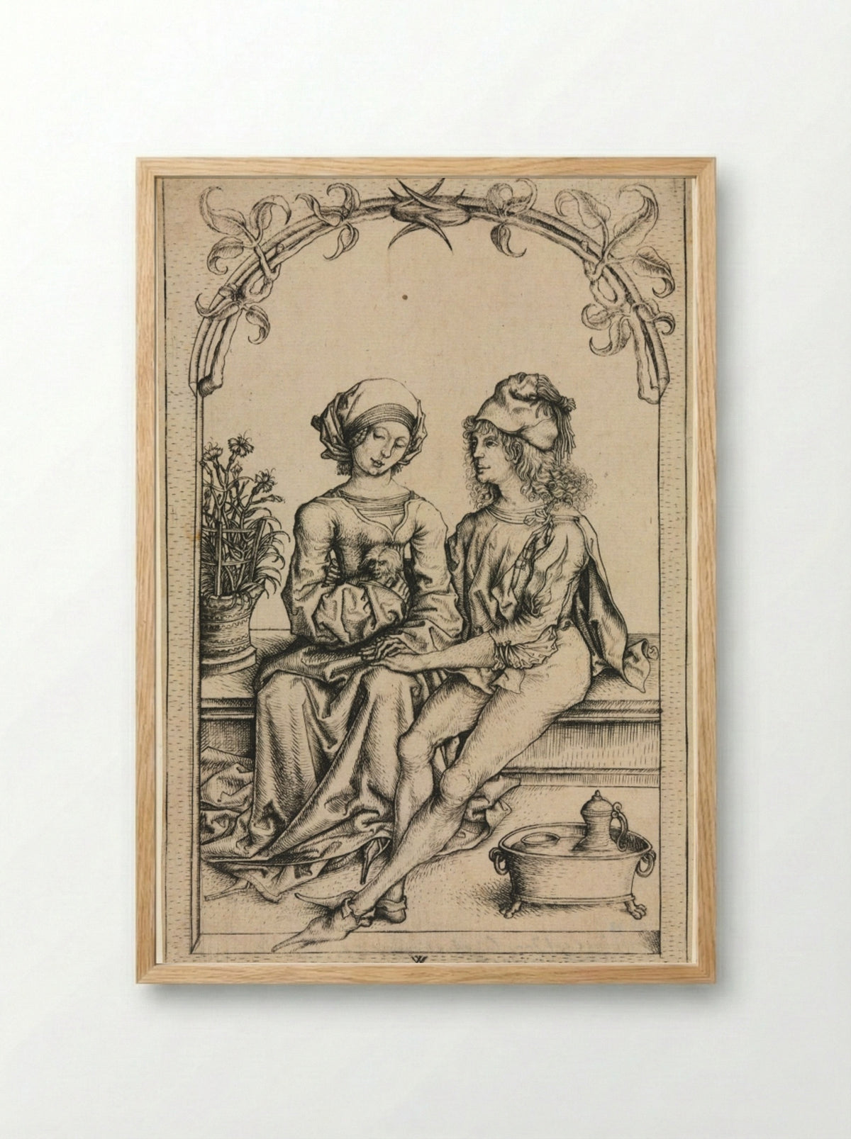 The Lovers - Wenzel von Olmütz - Framed Print Wood