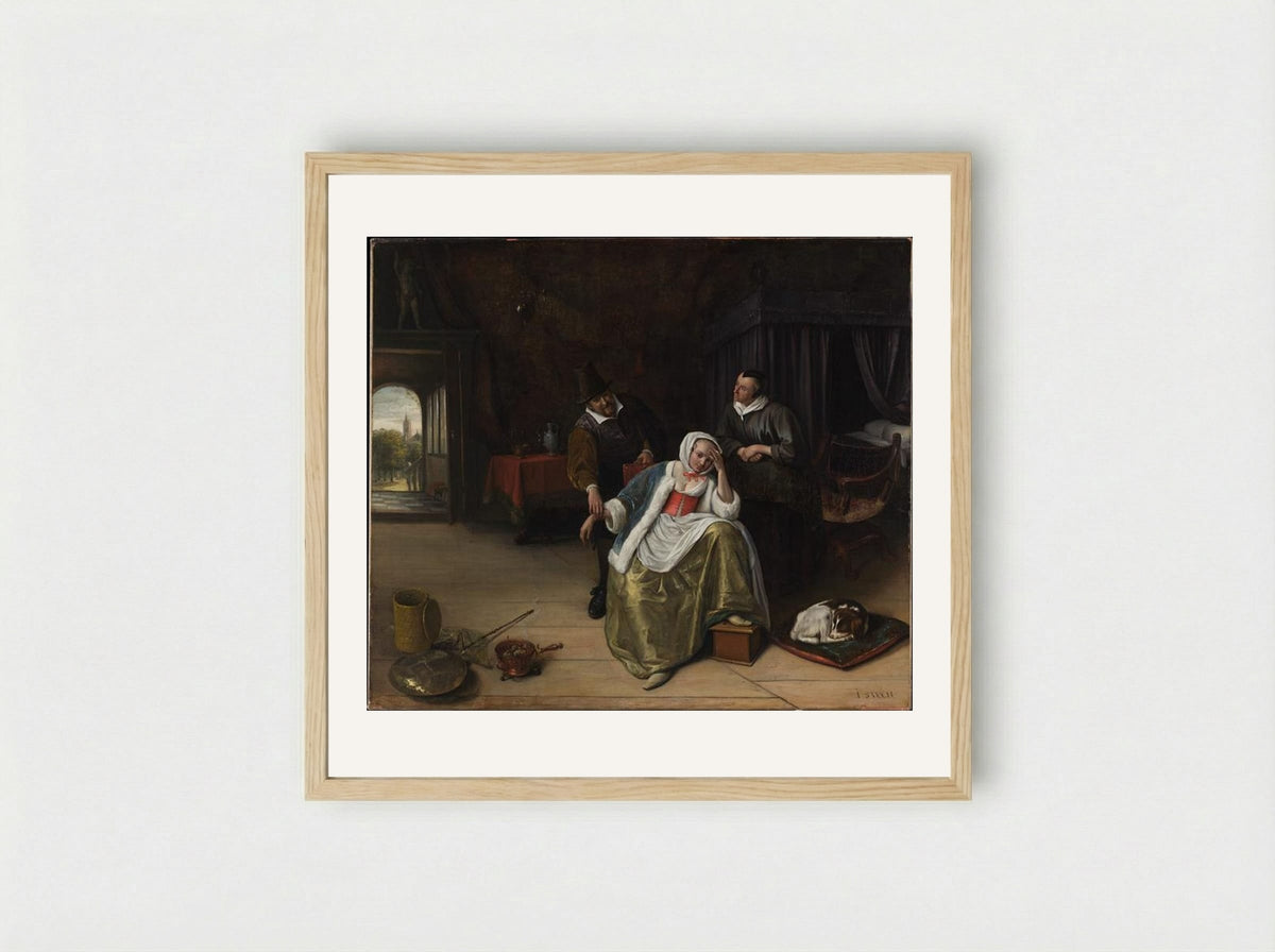The Lovesick Maiden - Jan Steen - Framed Print Wood