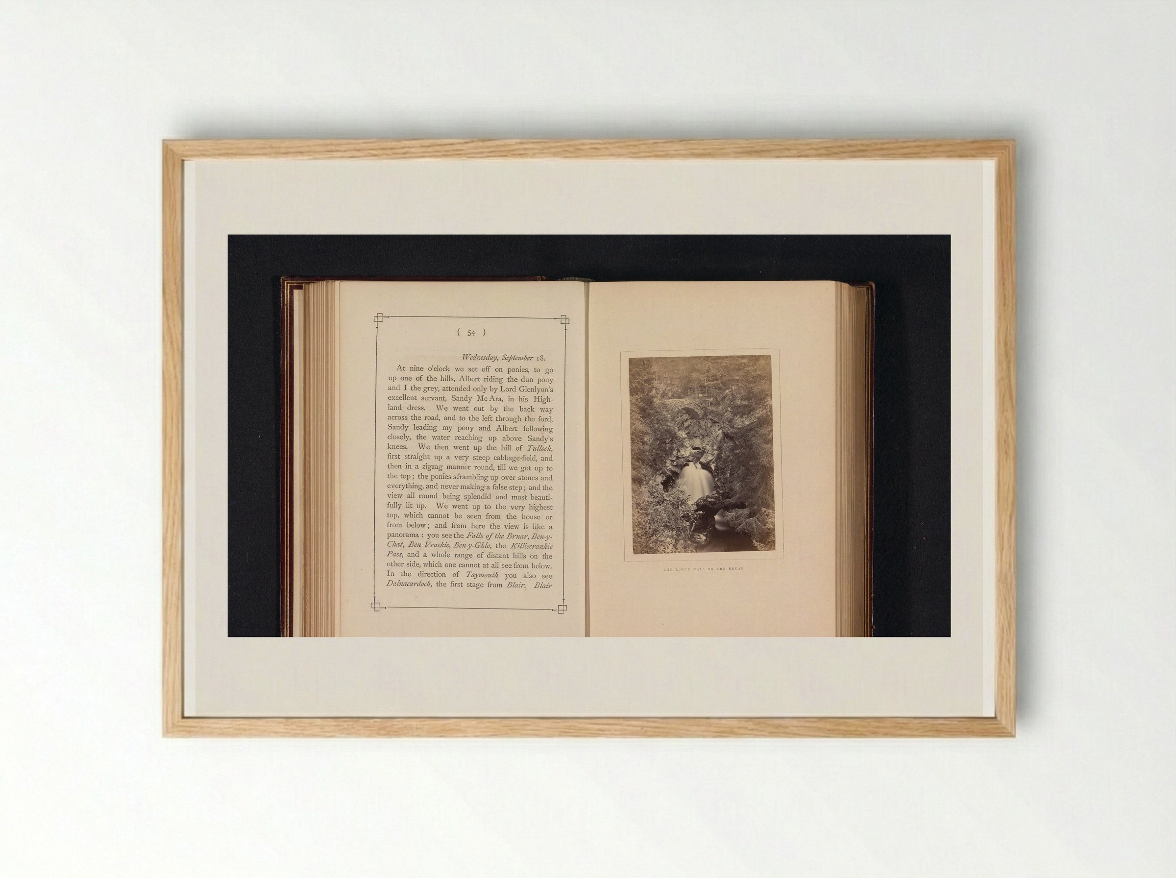 The Lower Fall on the Bruar - George Washington Wilson - Framed Print Wood