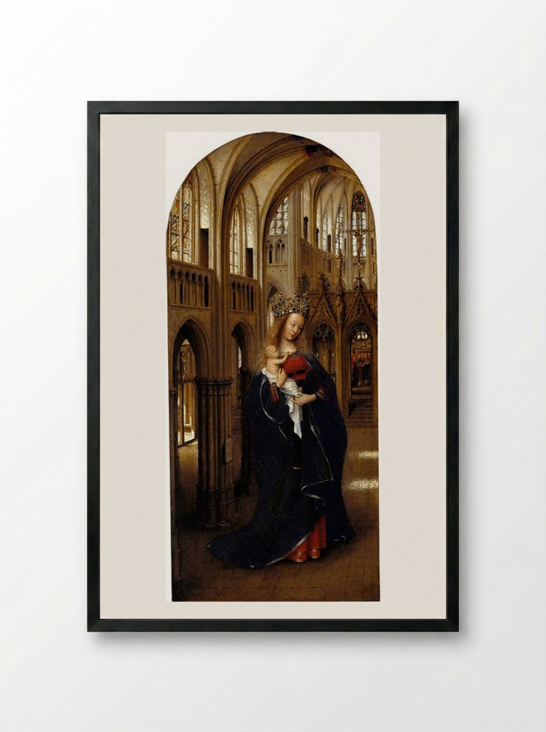 The Madonna in the Church - Jan van Eyck - Framed Print Black