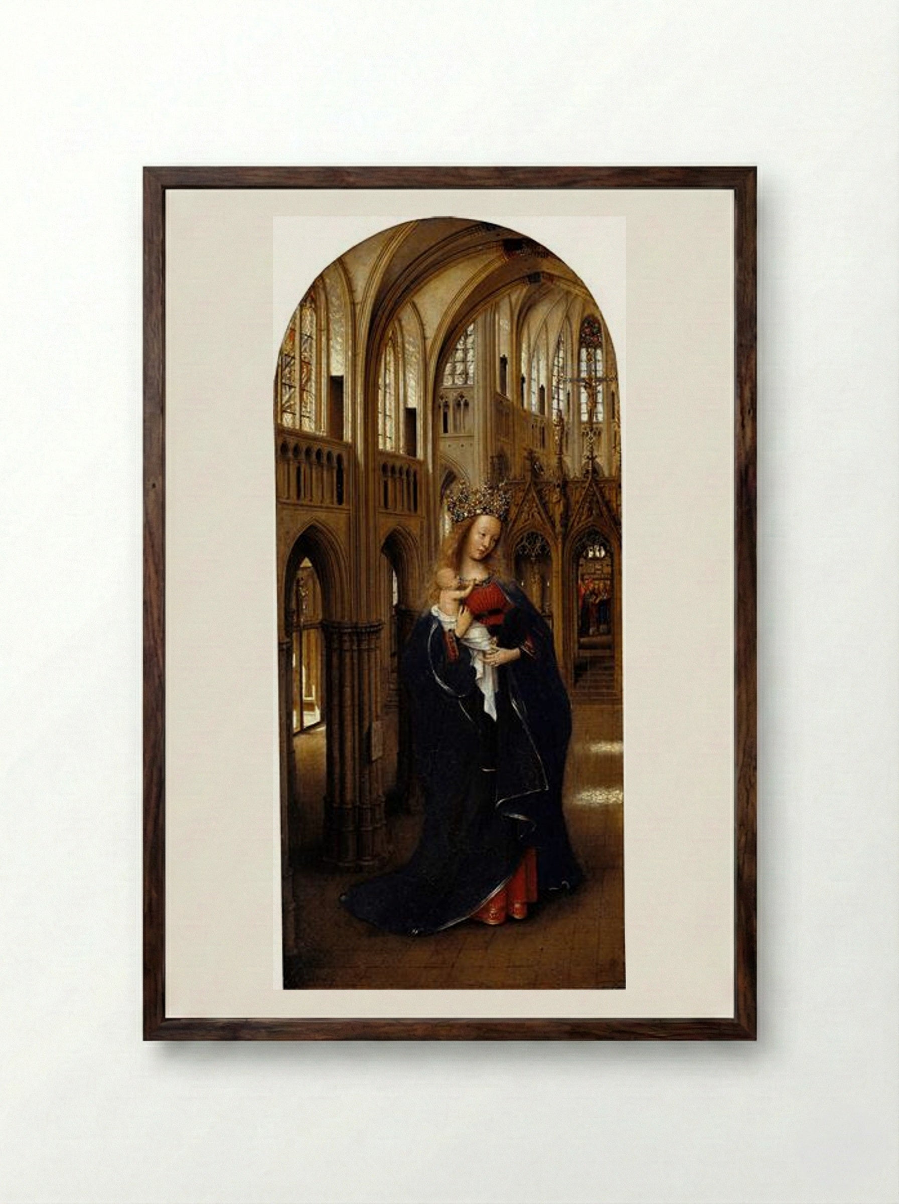 The Madonna in the Church - Jan van Eyck - Framed Print Dark Wood