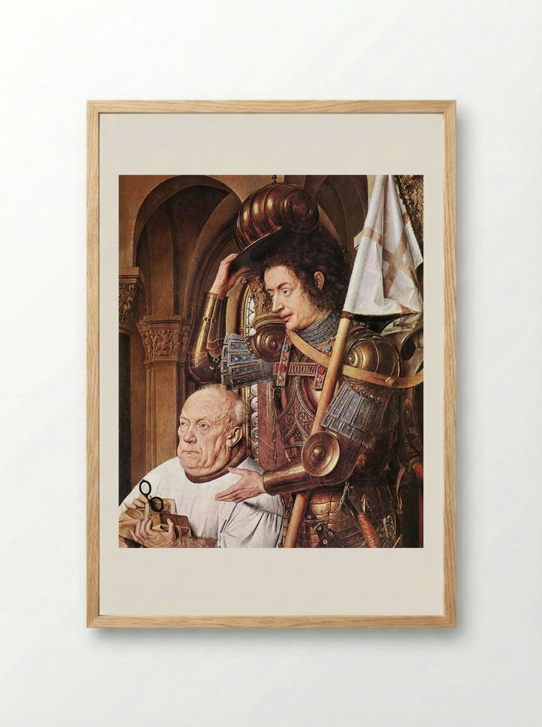 The Madonna of Canon van der Paele (detail) - Jan van Eyck - Framed Print Wood