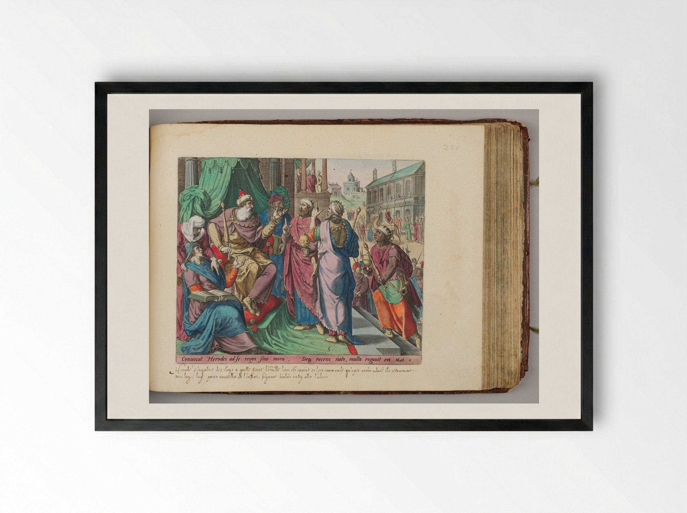 The Magi Visiting Herod - Johann Sadeler I - Framed Print Black