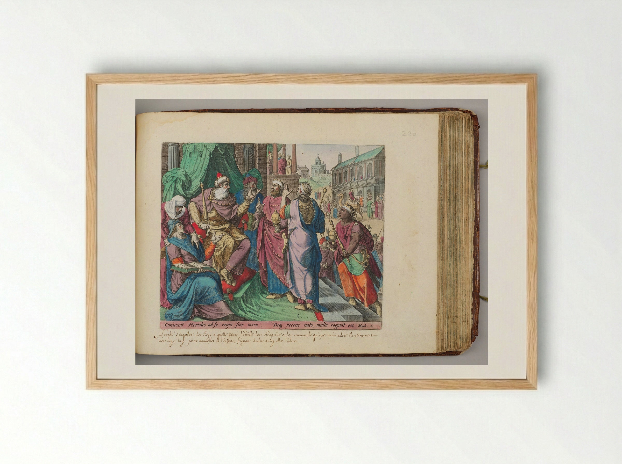 The Magi Visiting Herod - Johann Sadeler I - Framed Print Wood