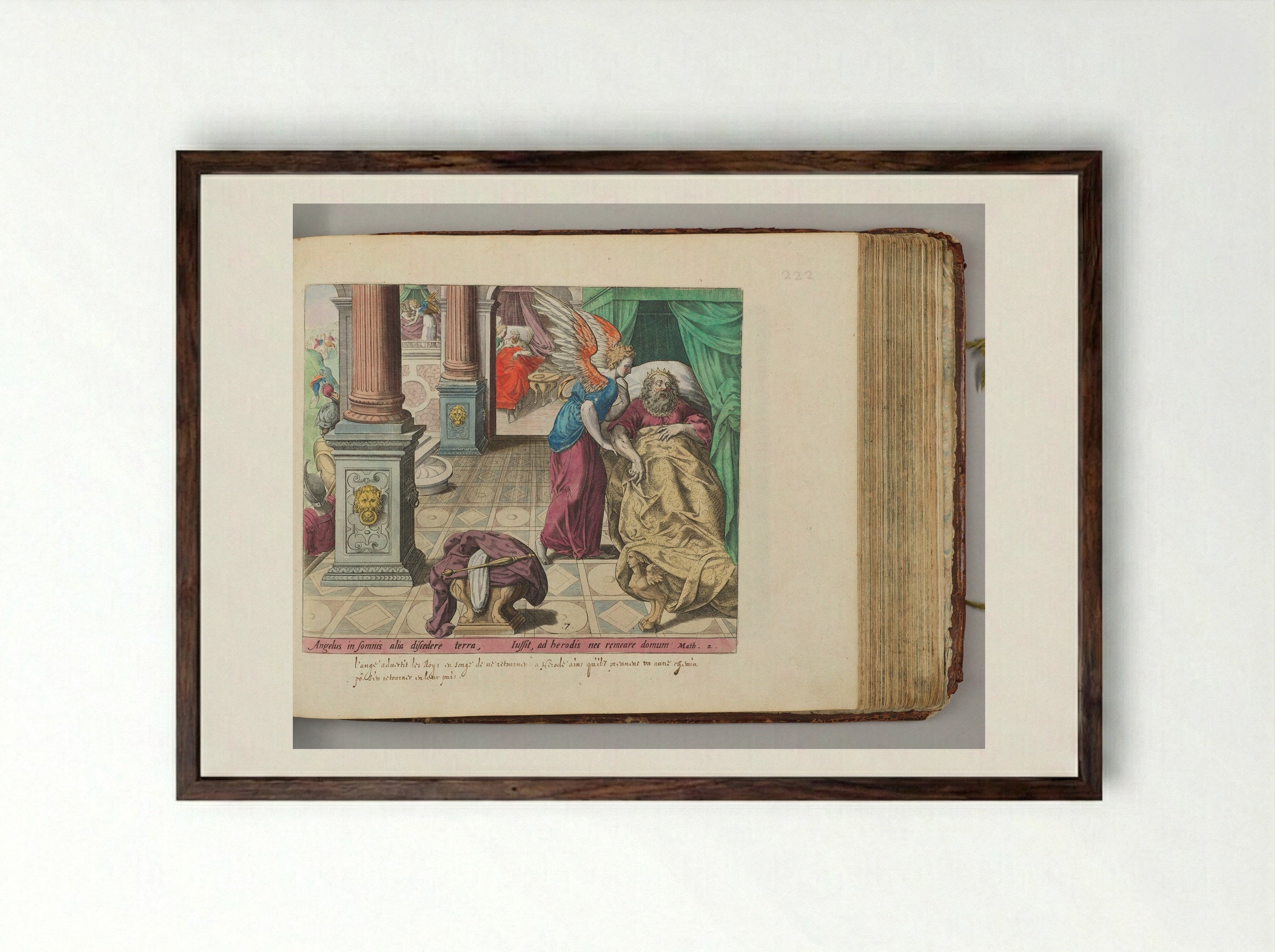 The Magi Warned in a Dream not to Return to Herod - Johann Sadeler I - Framed Print Dark Wood