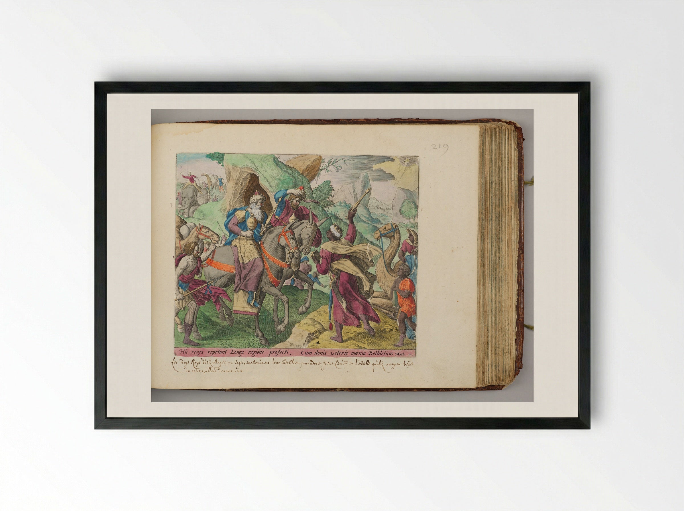 The Magi on Their Way to Bethlehem - Johann Sadeler I - Framed Print Black