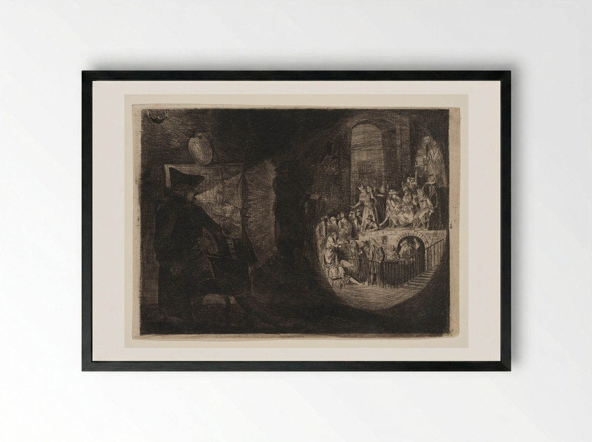 The Magic Lantern, Paul Before Felix - Paul Sandby - Framed Print Black