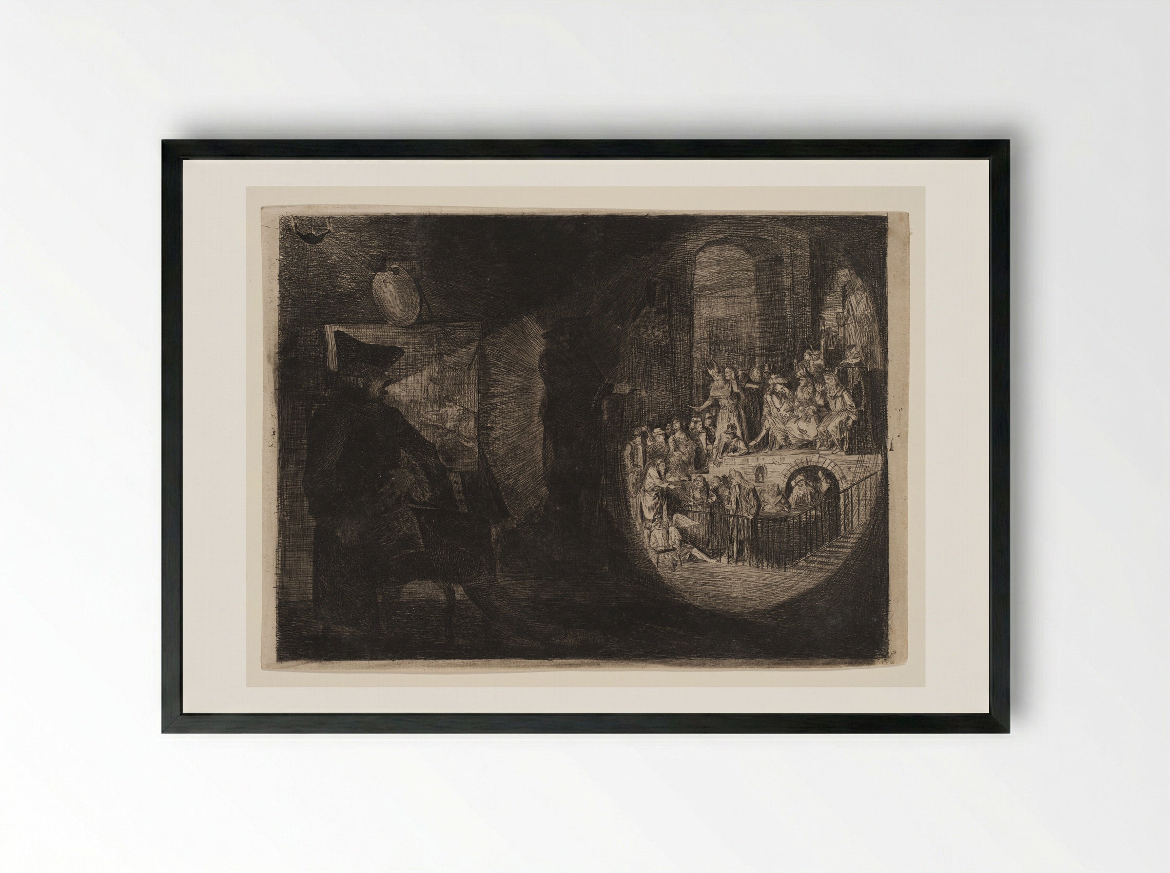 The Magic Lantern, Paul Before Felix - Paul Sandby - Framed Print Black