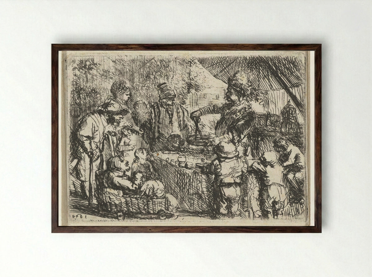 The Magician under a Parasol - Constantijn à Renesse - Framed Print Dark Wood