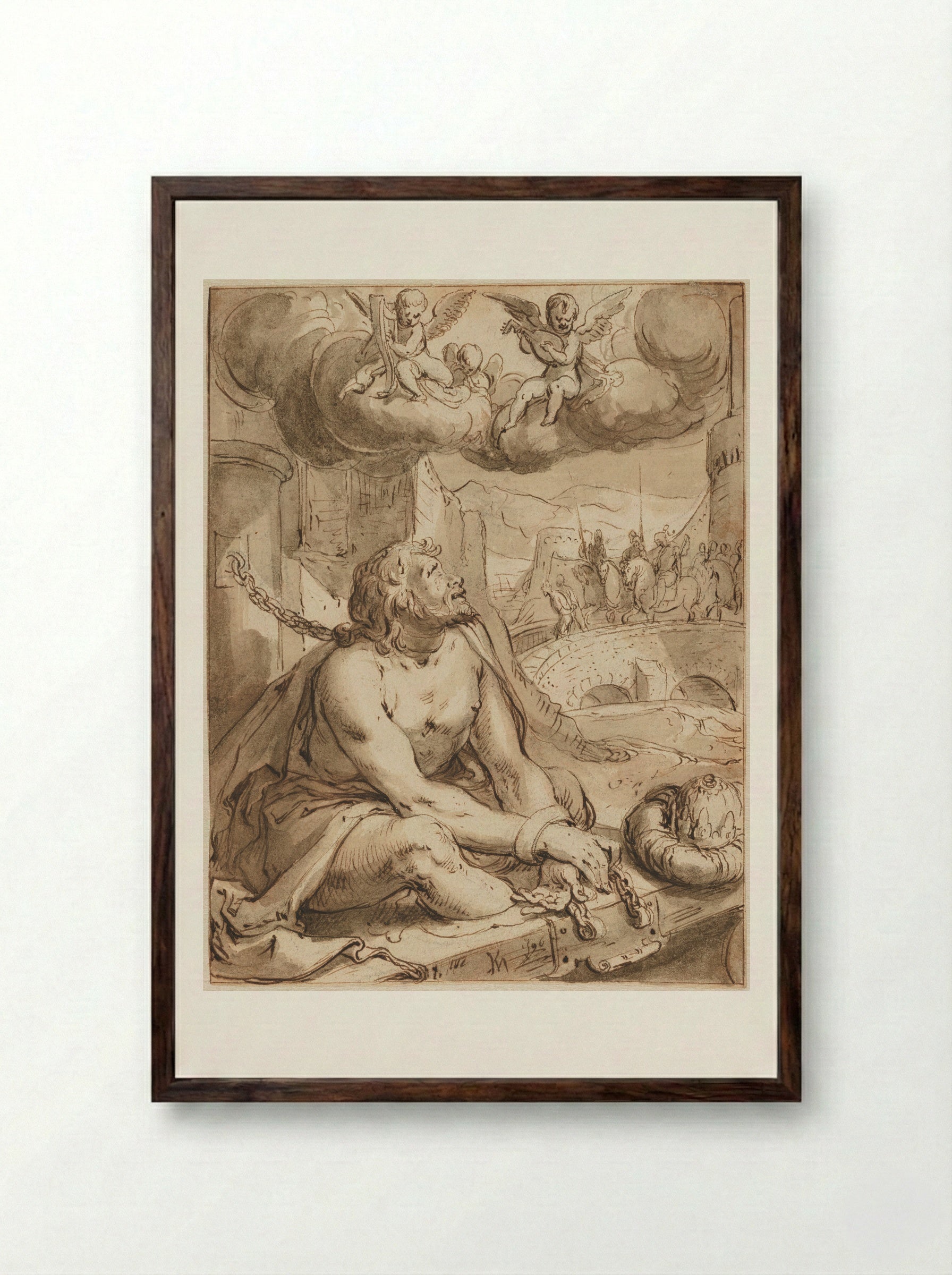 The Magnanimity of Scipio - Karel van Mander (I) - Framed Print Dark Wood