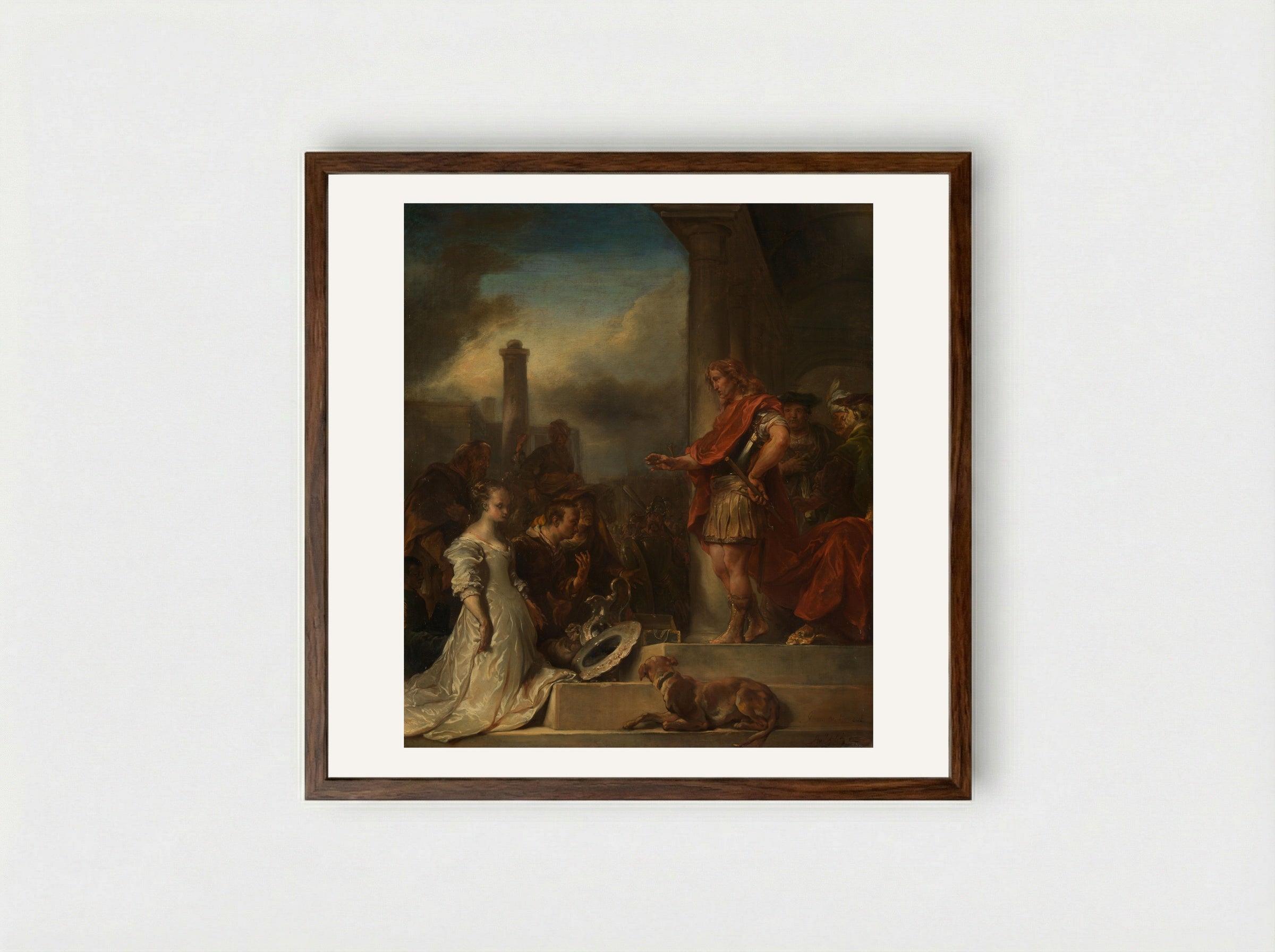 The Magnanimity of Scipio - Jan van Noordt - Framed Print Dark Wood