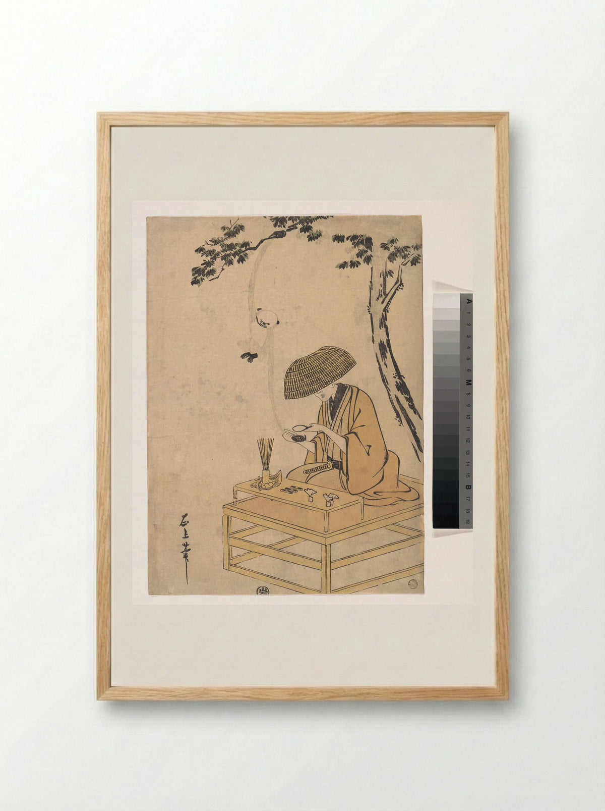 The Magnifying Glass - Toriyama Sekien - Framed Print Wood