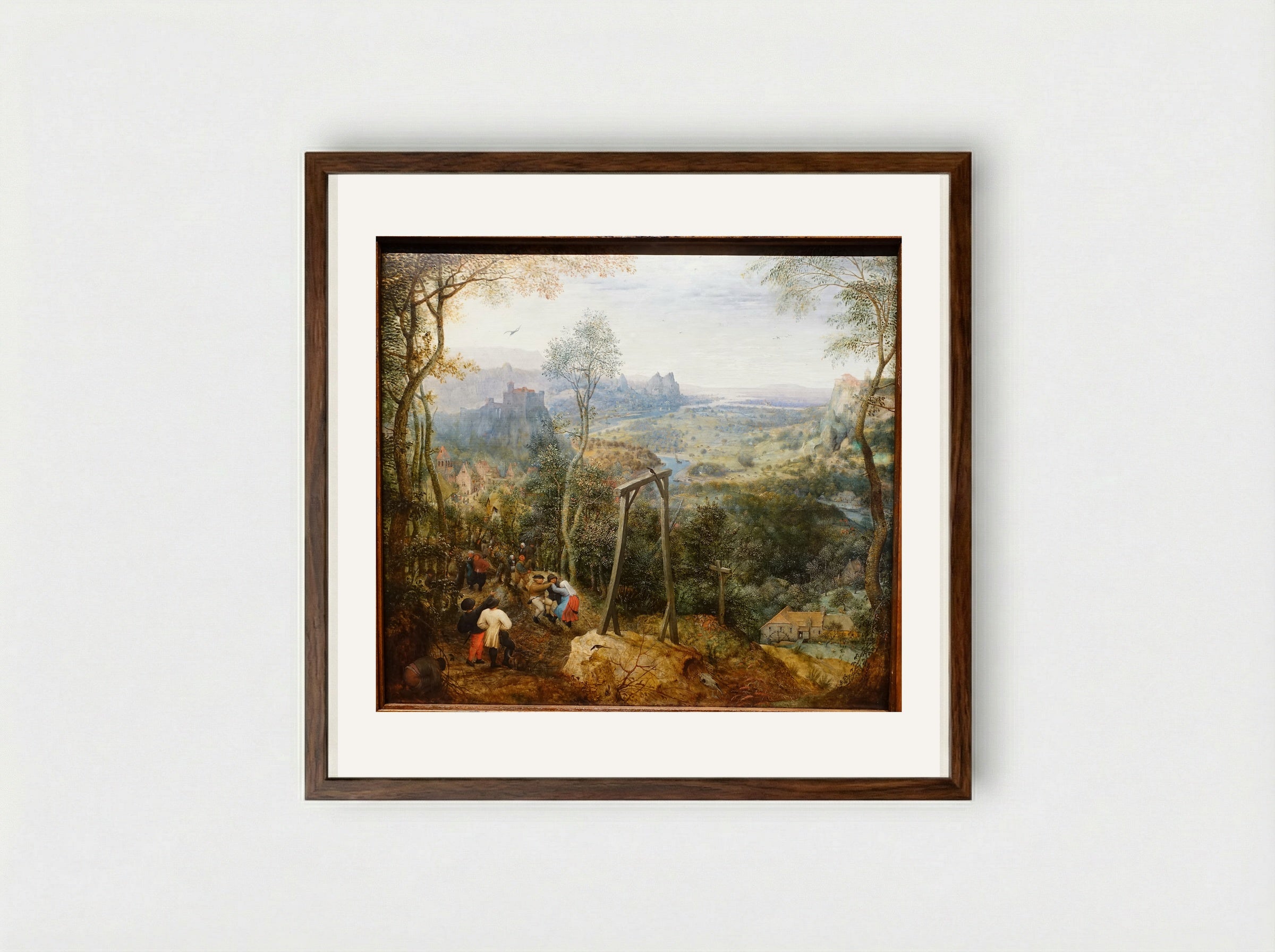 The Magpie on the Gallows - Pieter Bruegel the Elder - Framed Print Dark Wood
