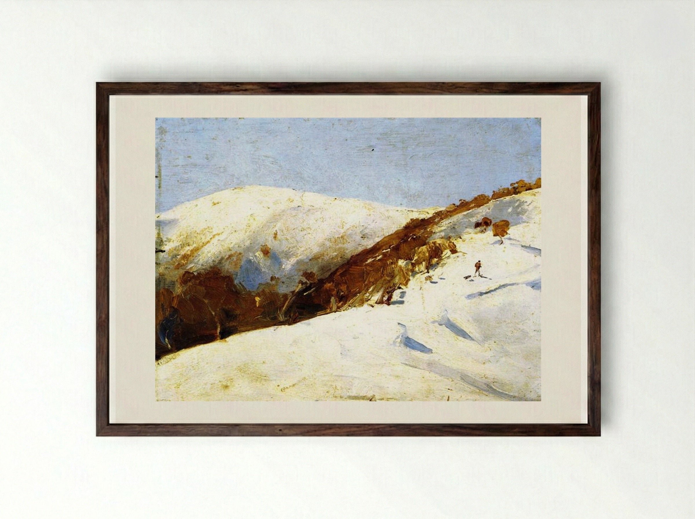 The Mailman to Omeo - Tom Roberts - Framed Print Dark Wood